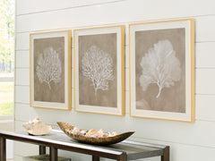 Lullora Furniture - Ashley Furniture - Hendridge Wall Decor - Wall Art Set (3/CN) / Taupe/White - A8000486