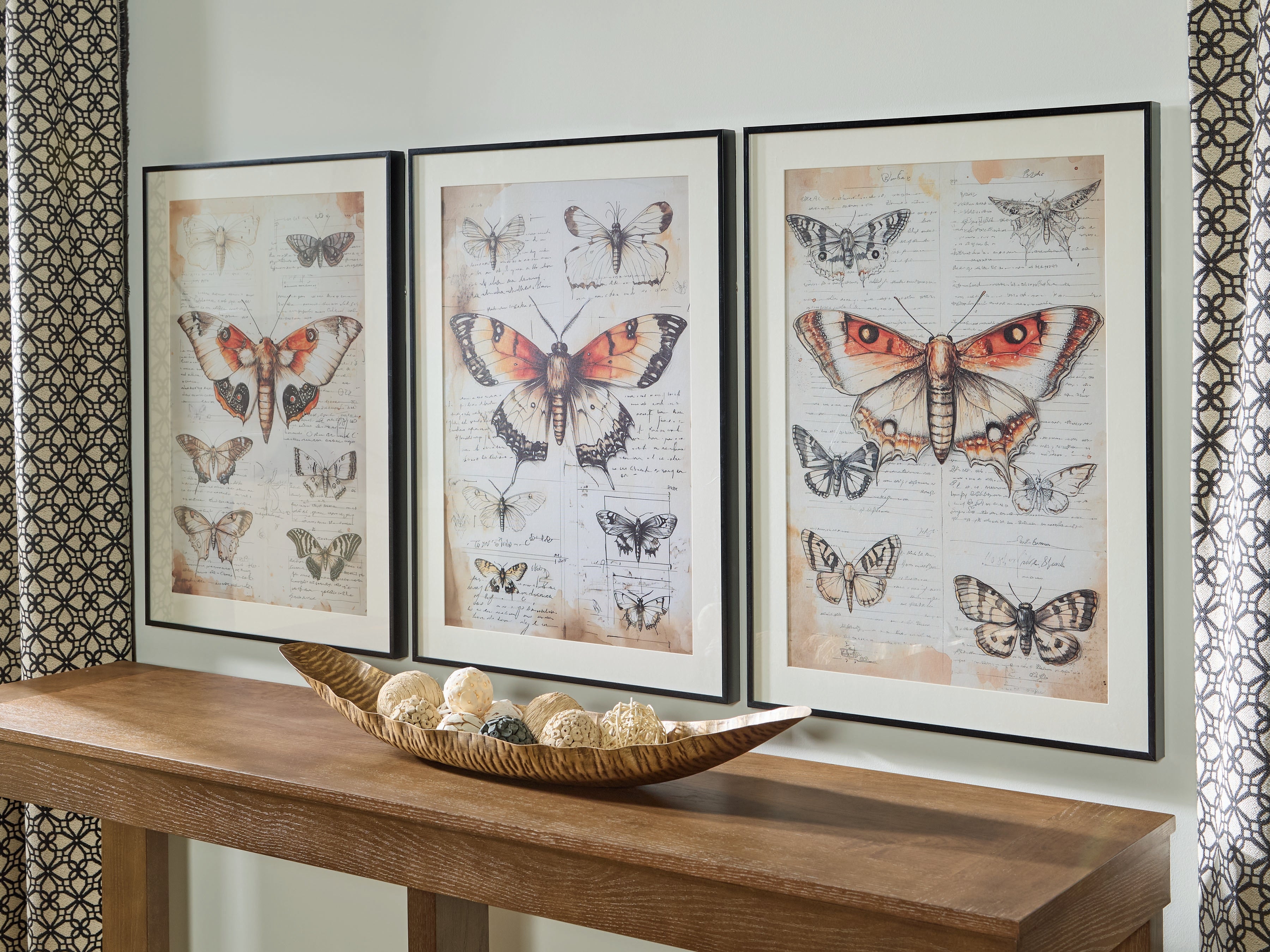 Lullora Furniture - Ashley Furniture - Jossletts Wall Decor - Wall Art Set (3/CN) / Orange/Black/Ivory - A8000490