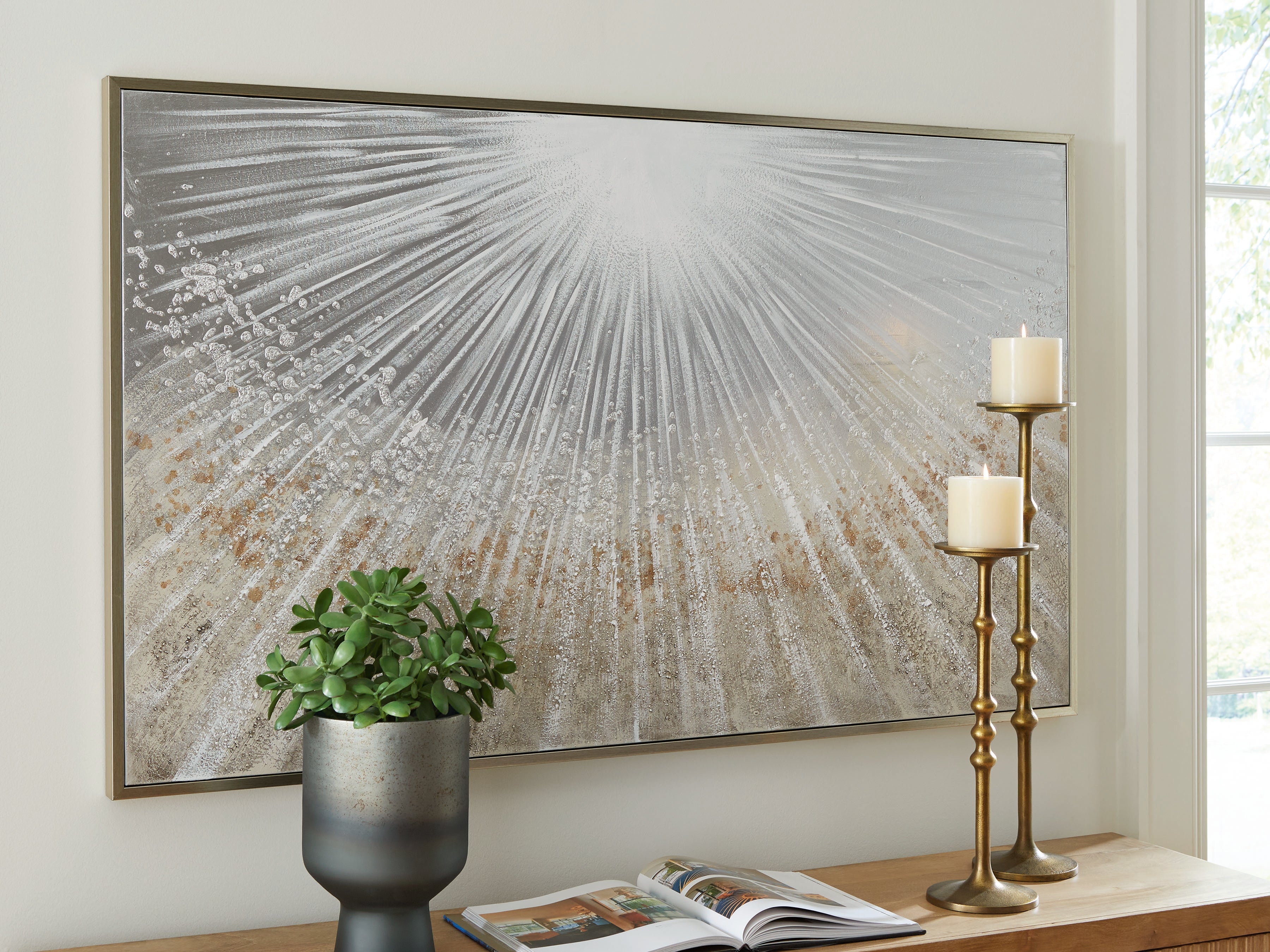 Lullora Furniture - Ashley Furniture - Waldard Wall Decor - Wall Art / Gray/Taupe/White - A8000501
