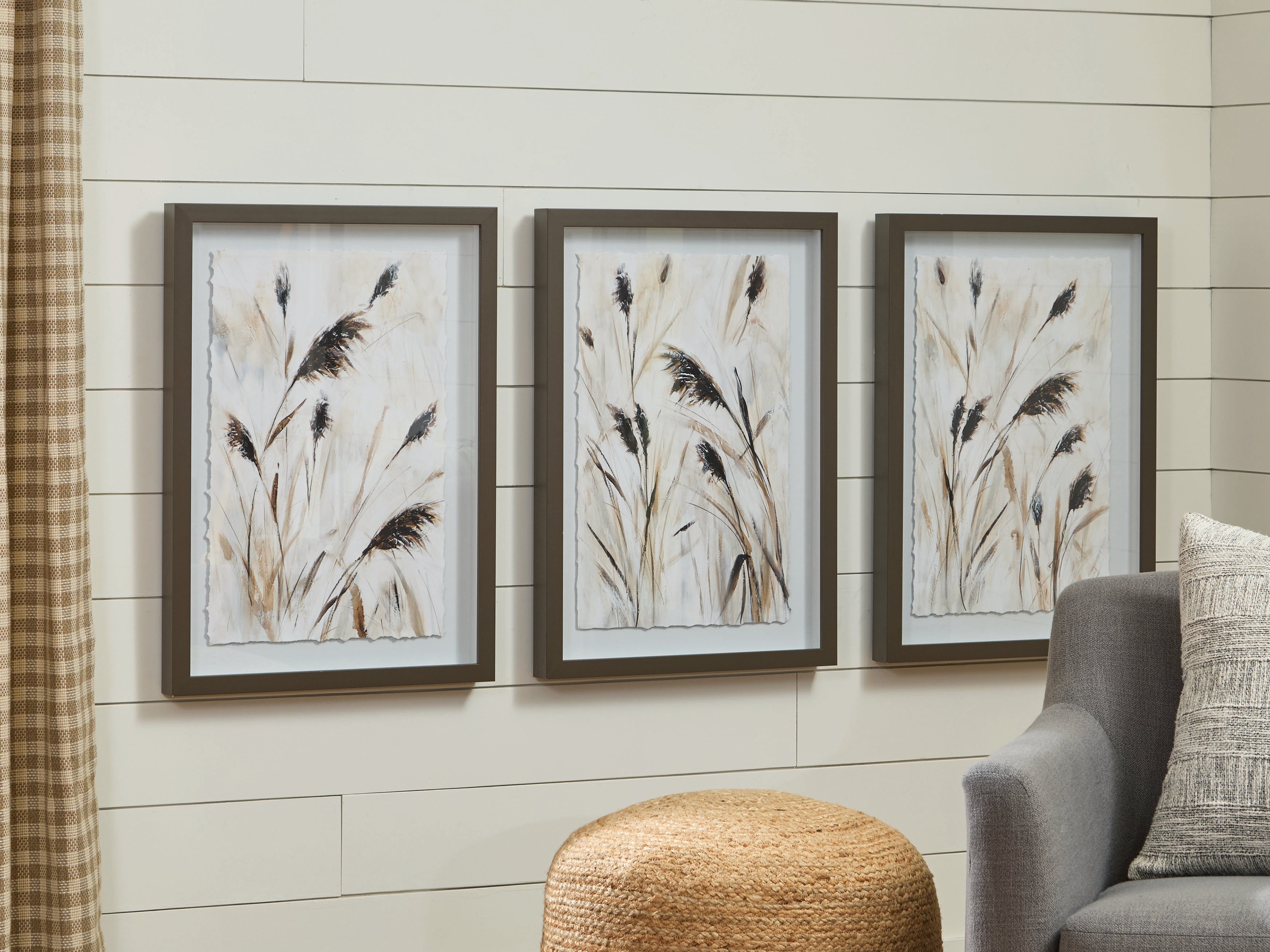Lullora Furniture - Ashley Furniture - Honslow Wall Decor - Wall Art Set (3/CN) / Brown/Black/White - A8000506
