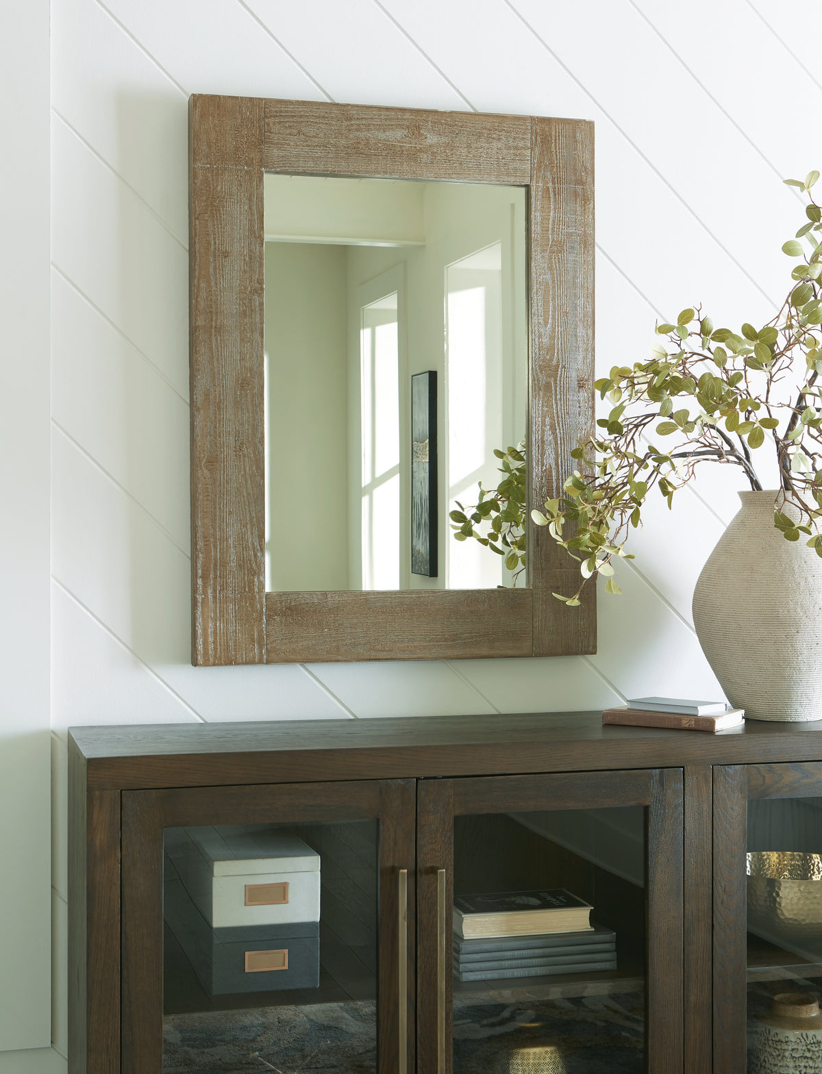 Lullora Furniture - Ashley Furniture - Waltleigh Mirror - Floor Mirror / Distressed Brown - A8010278