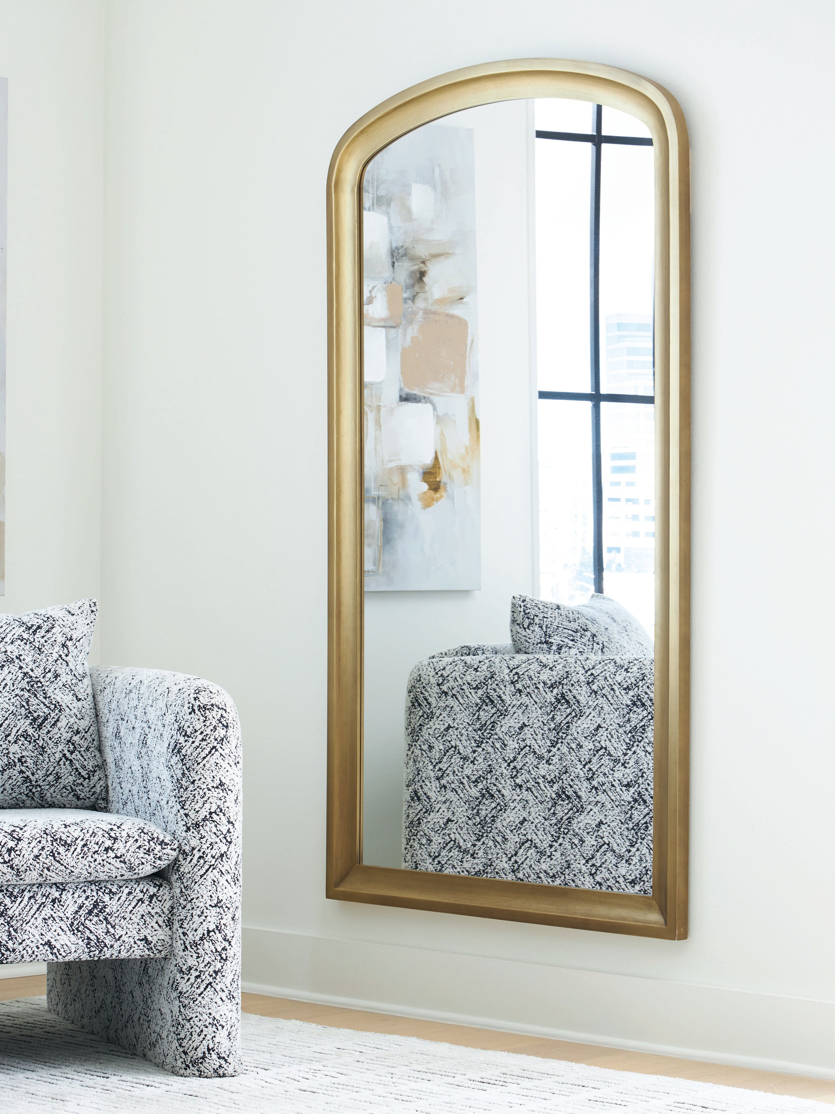 Lullora Furniture - Ashley Furniture - Fintan Mirror - Floor Mirror / Gold Finish - A8010436