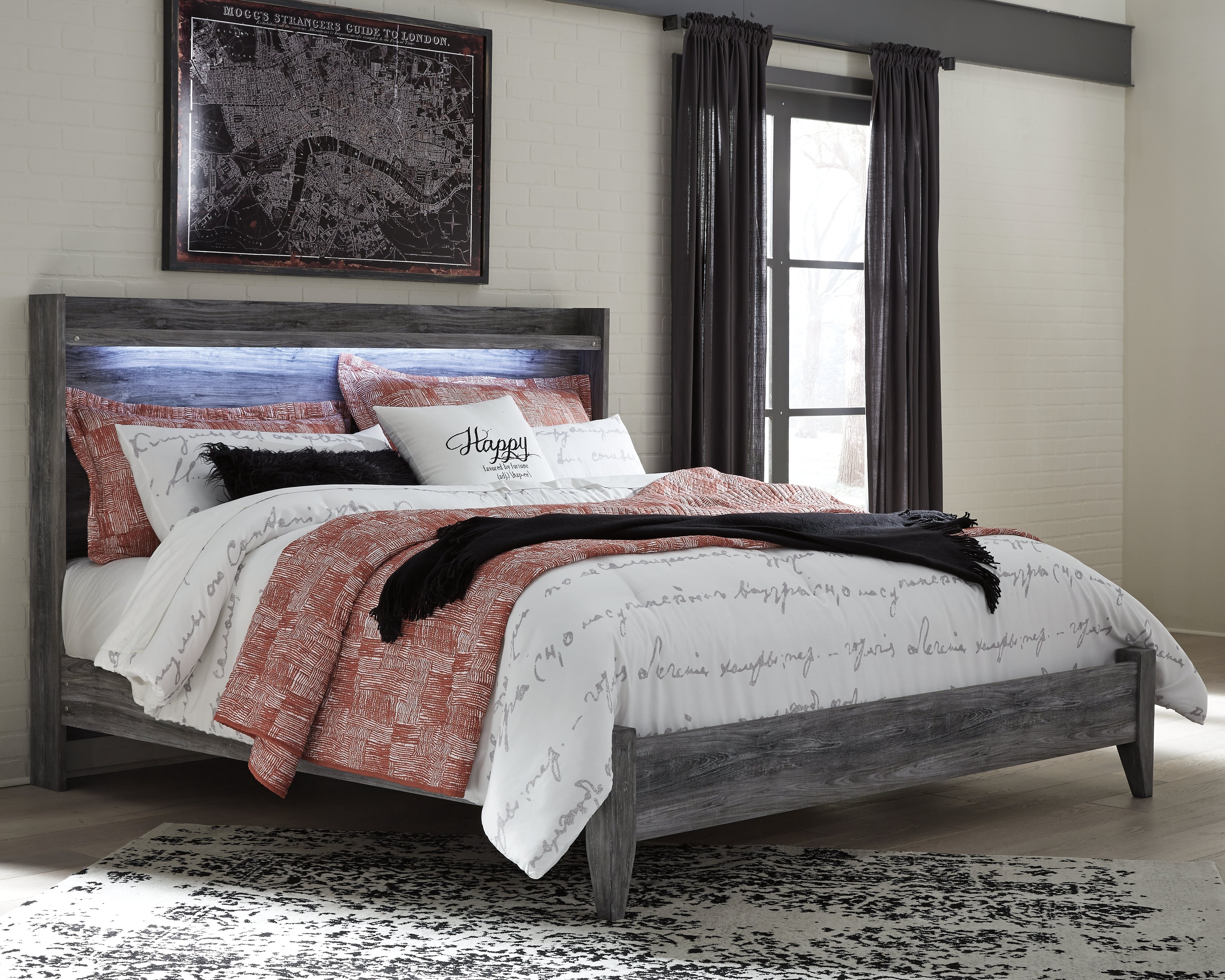 Lullora Furniture - Ashley Furniture - Baystorm Bedroom - King Panel Bed / Gray - B221B11