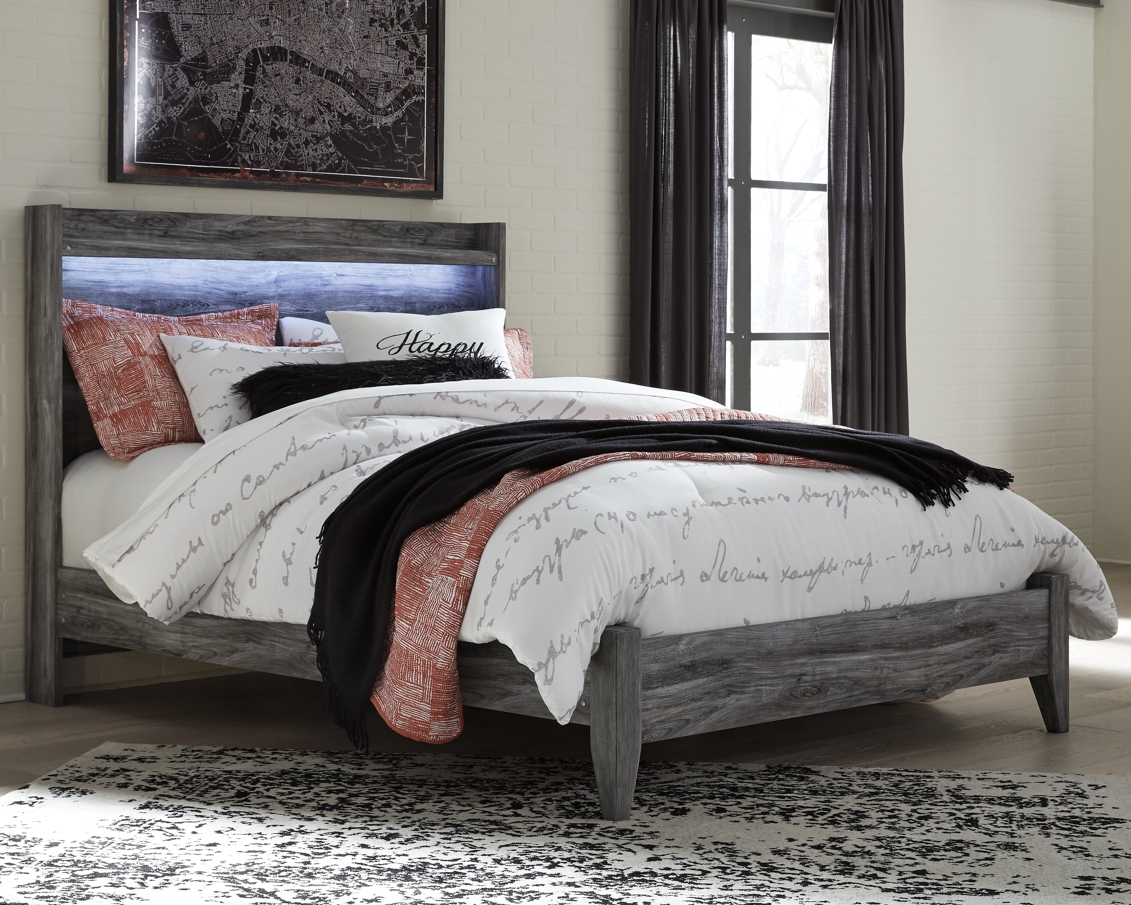 Lullora Furniture - Ashley Furniture - Baystorm Bedroom - Queen Panel Bed / Gray - B221B2