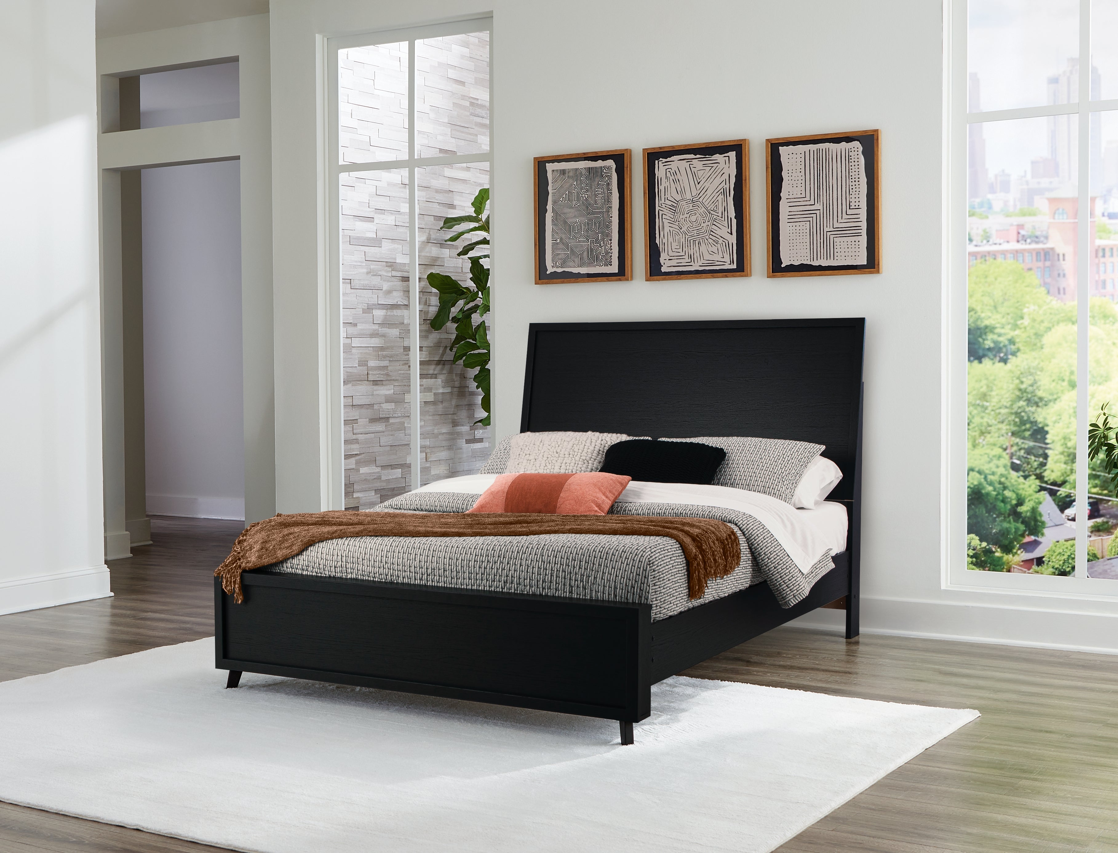 Lullora Furniture - Ashley Furniture - Danziar Bedroom - Queen Panel Bed / Black - B1013B2