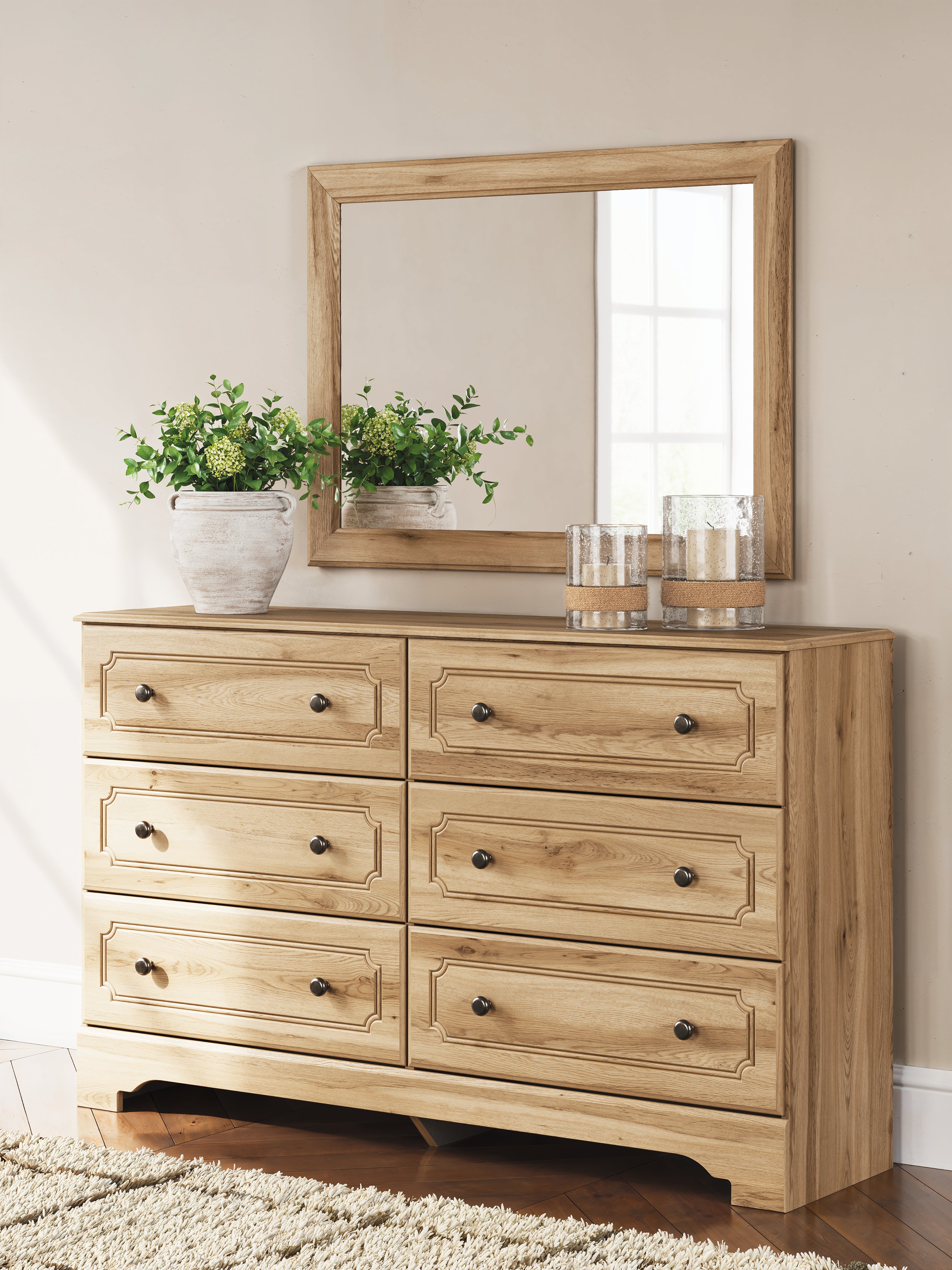 Lullora Furniture - Ashley Furniture - Aleaport Bedroom - Dresser and Mirror / Warm Brown - PCB1075B1