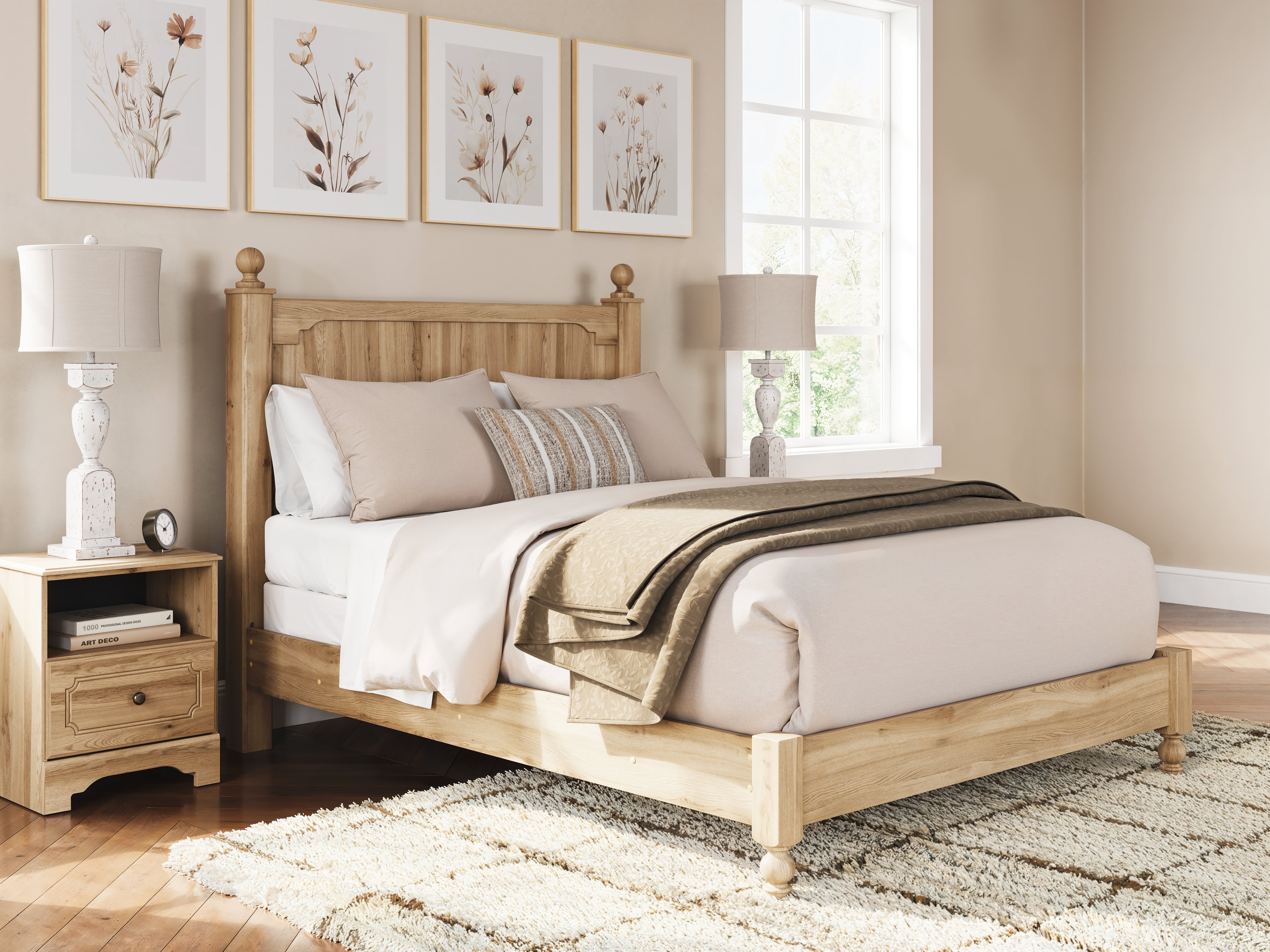 Lullora Furniture - Ashley Furniture - Aleaport Bedroom - Queen Panel Bed / Warm Brown - PCB1075B7
