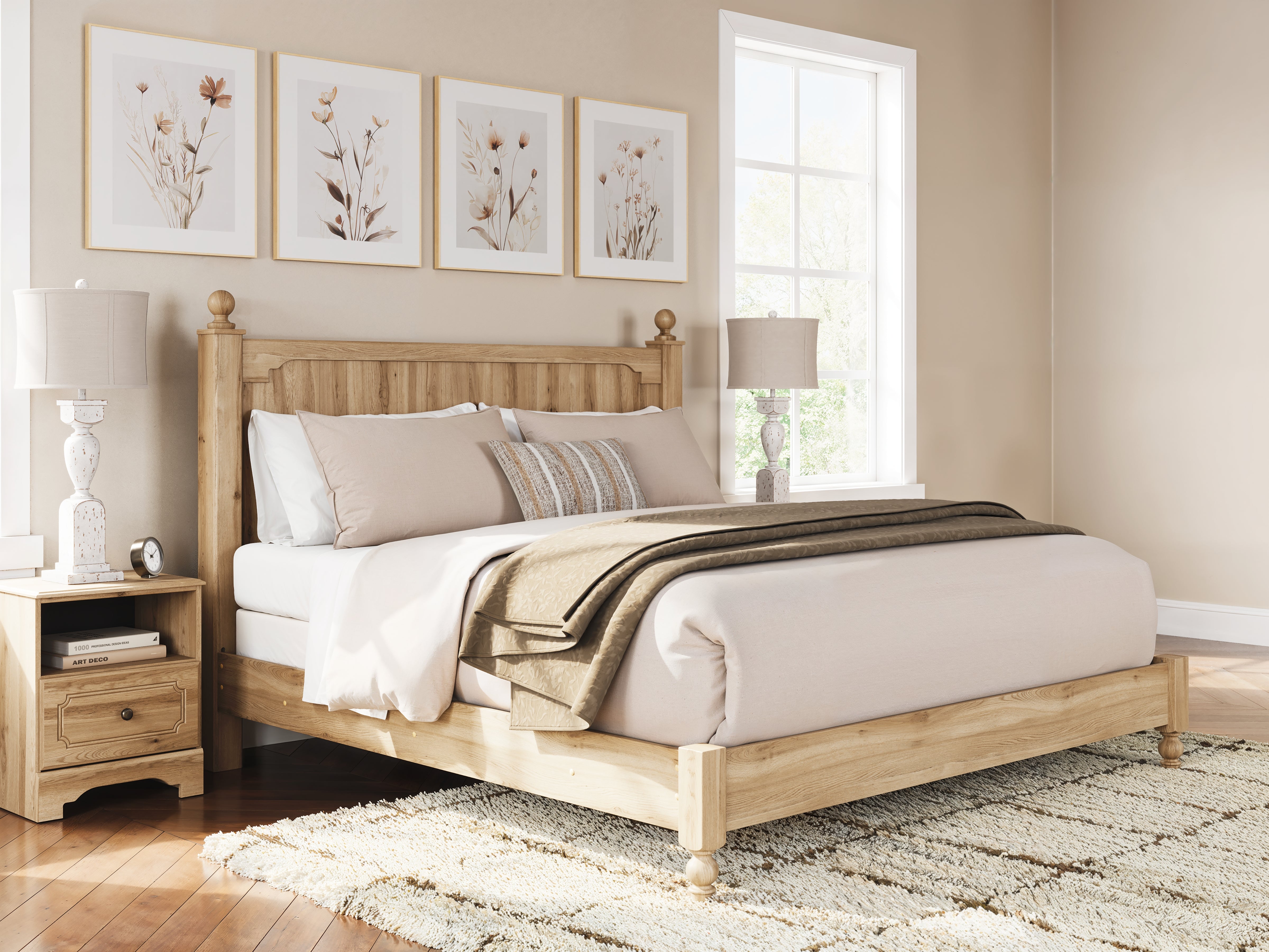 Lullora Furniture - Ashley Furniture - Aleaport Bedroom - King Panel Bed / Warm Brown - PCB1075B8