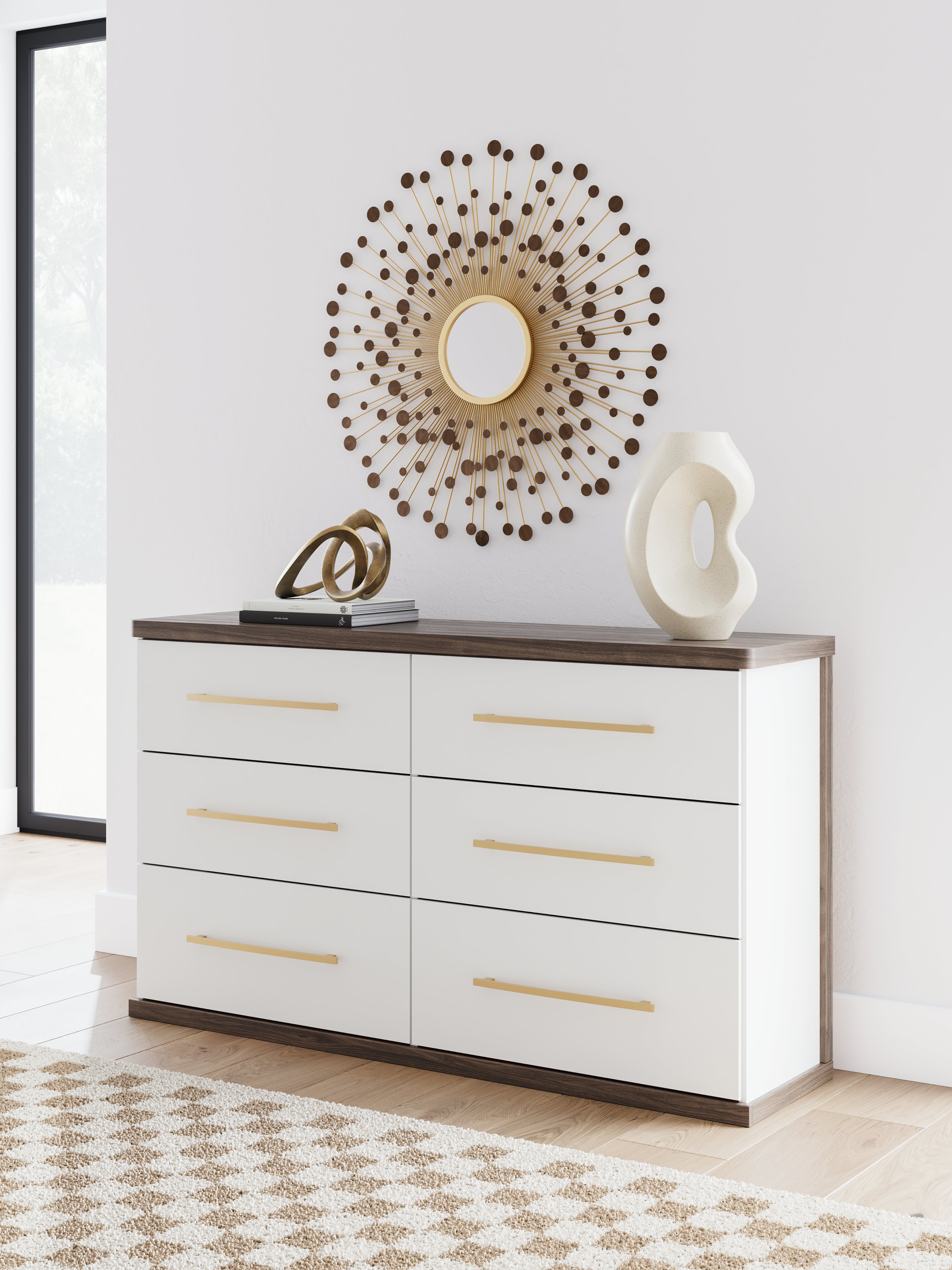 Lullora Furniture - Ashley Furniture - Kendanport Bedroom - Six Drawer Dresser / Brown/White - PCB1108-31