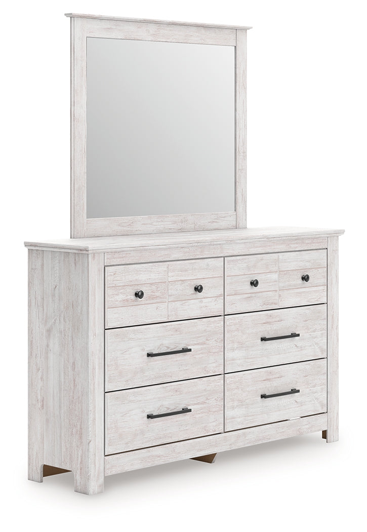 Lullora Furniture - Ashley Furniture - Makidern Bedroom - Dresser and Mirror / Whitewash - PCB1171B1