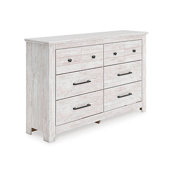 Lullora Furniture - Ashley Furniture - Makidern Bedroom - Six Drawer Dresser / Whitewash - PCB1171-31