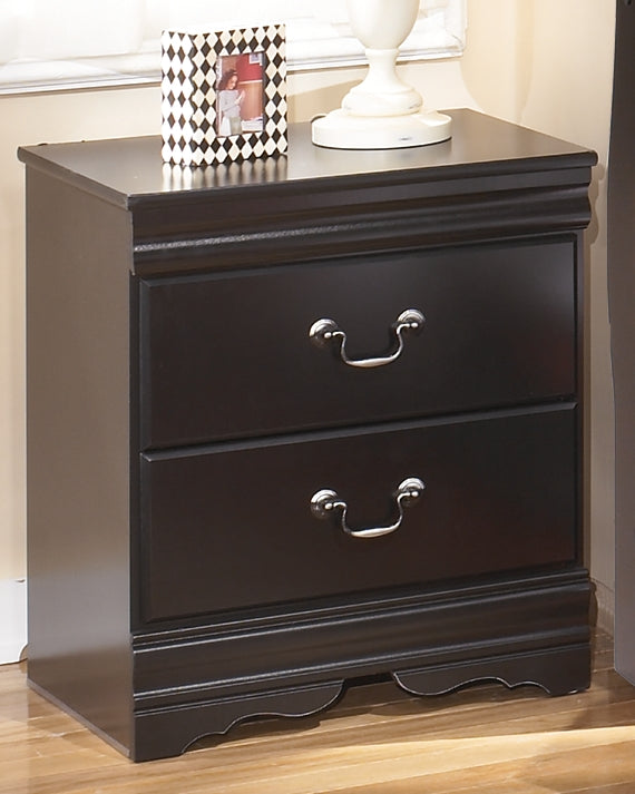 Lullora Furniture - Ashley Furniture - Huey Vineyard Bedroom - Two Drawer Night Stand / Black - B128-92