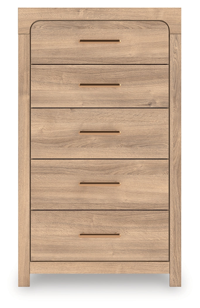 Lullora Furniture - Ashley Furniture - Kinlanni Bedroom - Five Drawer Chest / Tan - PCB1360-46