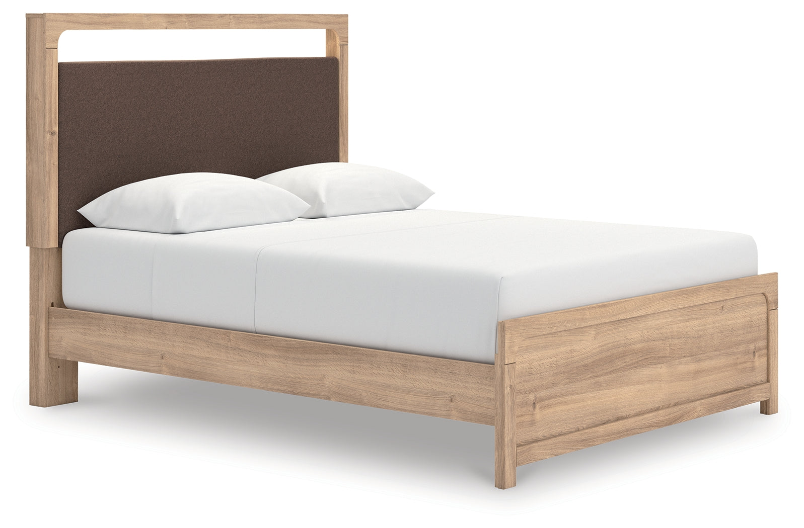 Lullora Furniture - Ashley Furniture - Kinlanni Bedroom - Queen Upholstered Platform Bed / Tan - PCB1360B10