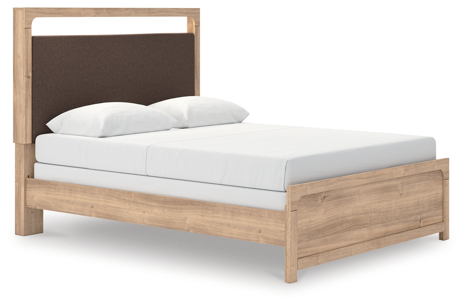 Lullora Furniture - Ashley Furniture - Kinlanni Bedroom - Queen Upholstered Panel Bed / Tan - PCB1360B4