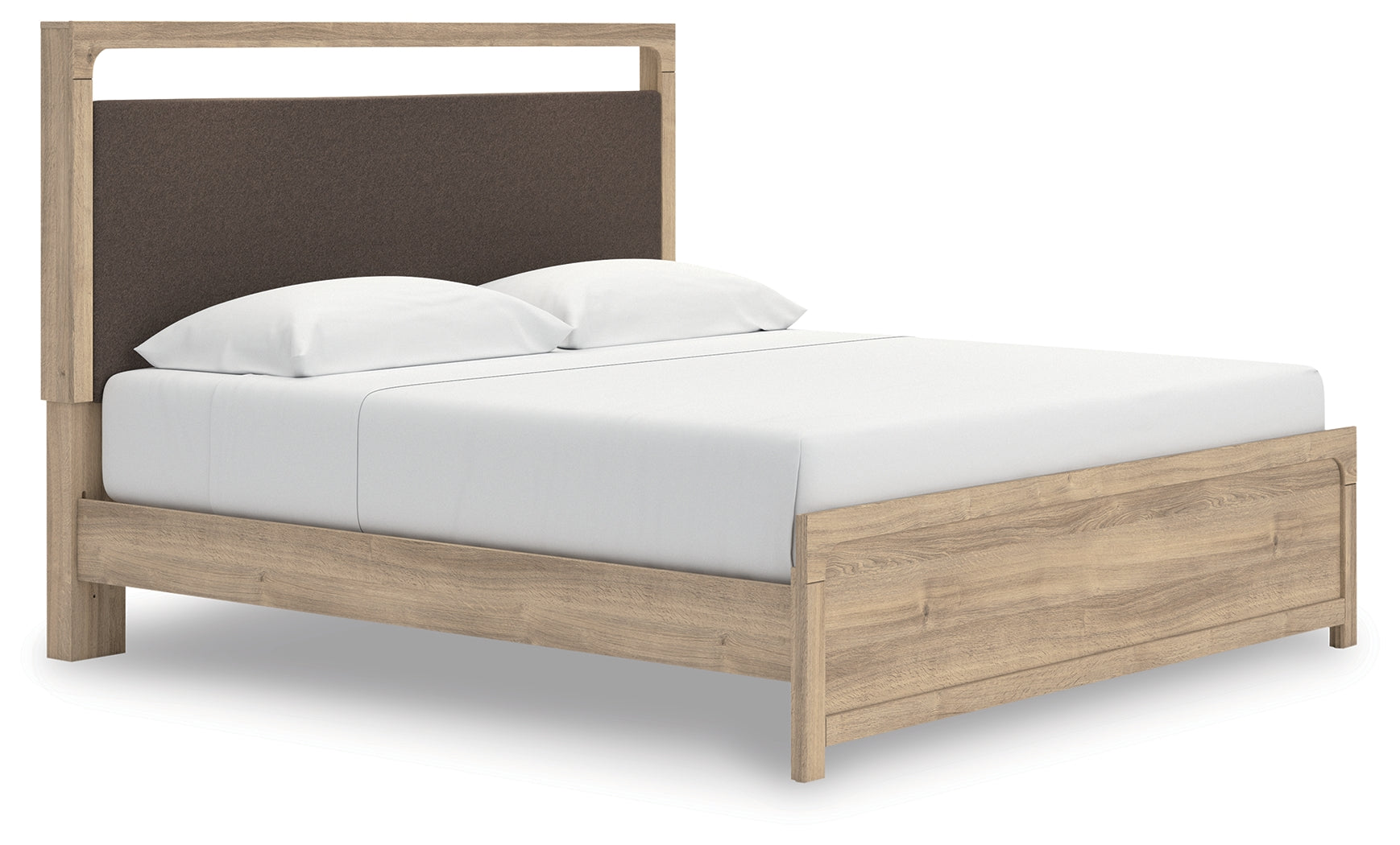 Lullora Furniture - Ashley Furniture - Kinlanni Bedroom - King Upholstered Platform Bed / Tan - PCB1360B16