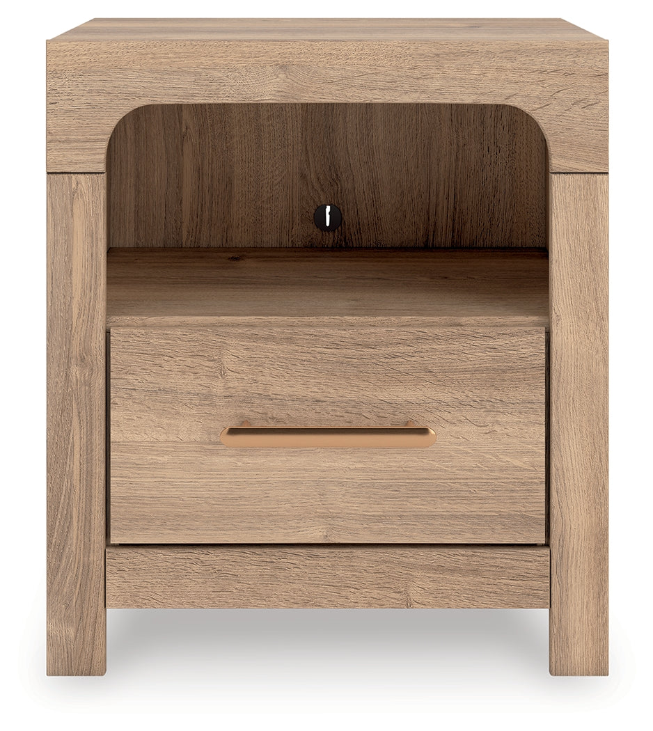 Lullora Furniture - Ashley Furniture - Kinlanni Bedroom - One Drawer Night Stand / Tan - PCB1360-91