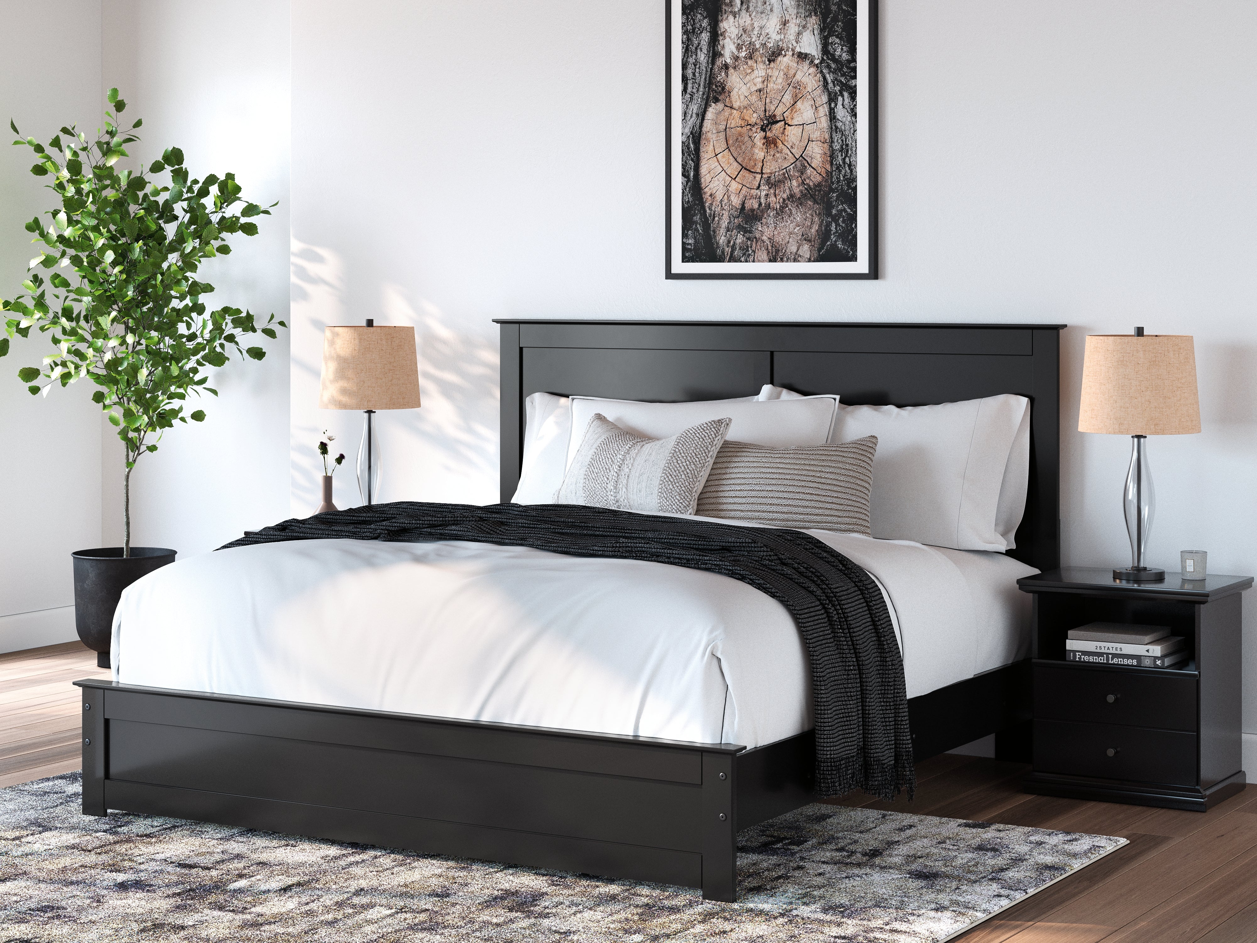 Lullora Furniture - Ashley Furniture - Maribel Bedroom - King Panel Bed / Black - B138B57