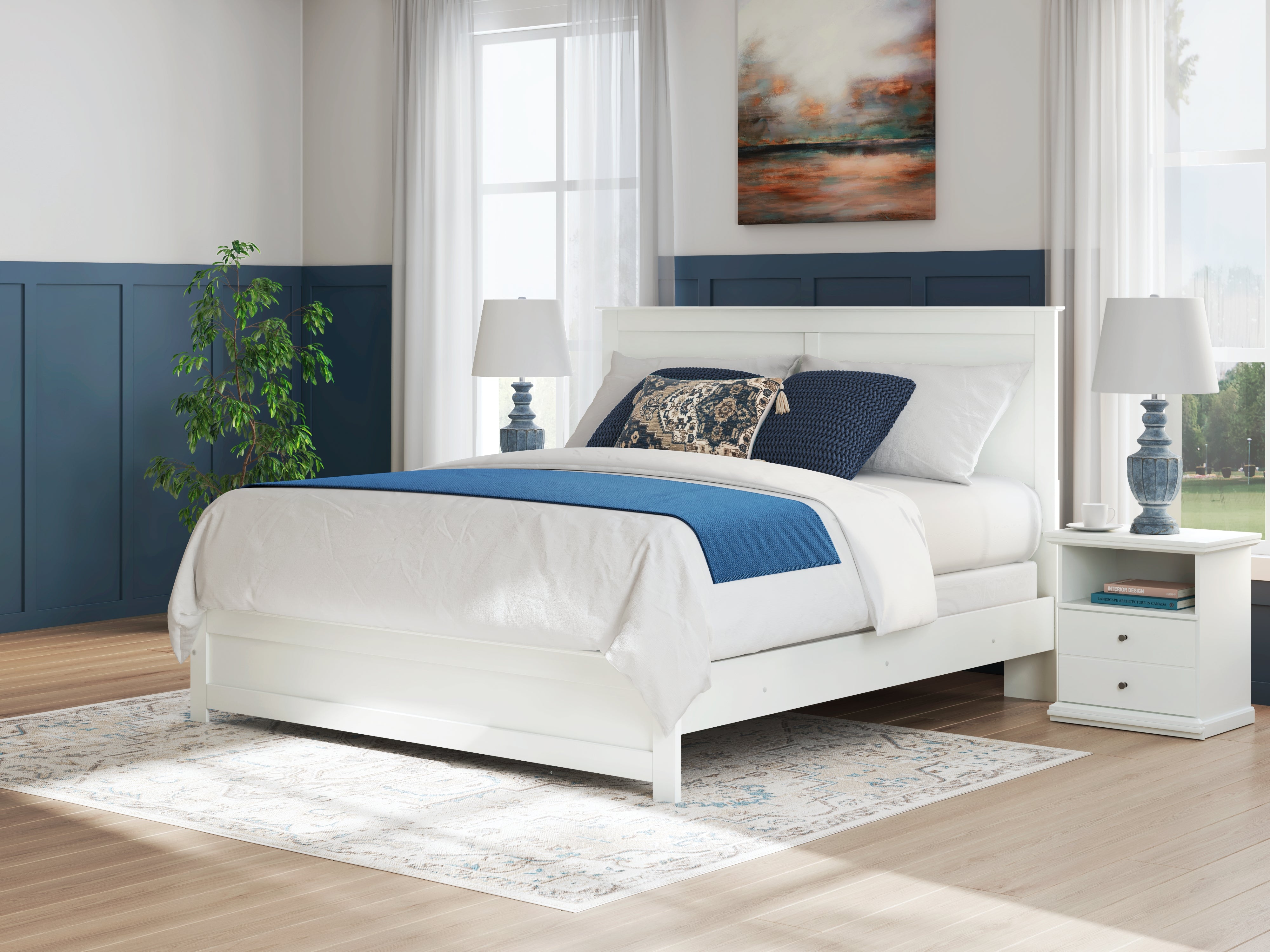 Lullora Furniture - Ashley Furniture - Bostwick Shoals Bedroom - King Panel Bed / White - B139B47