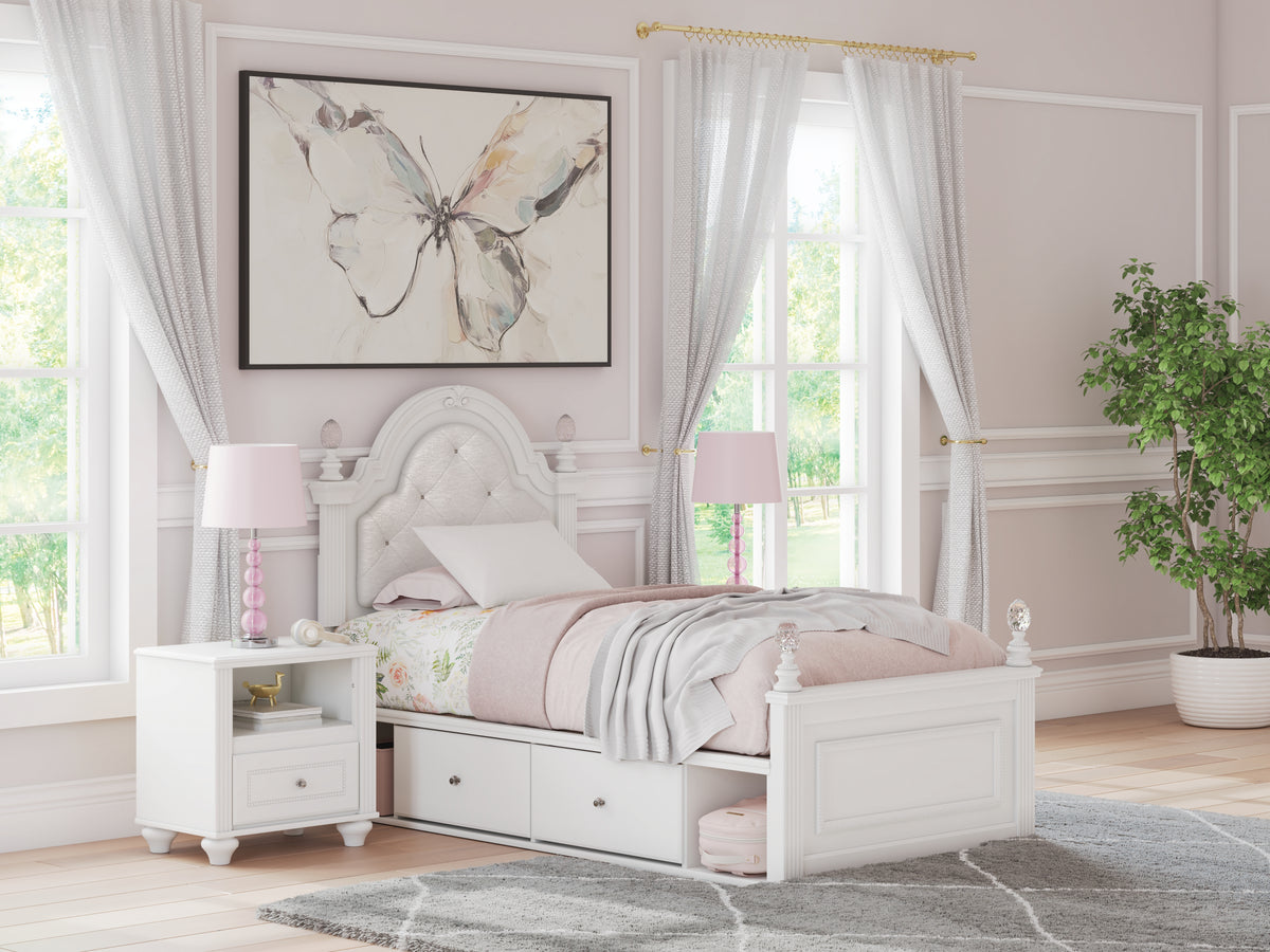 Lullora Furniture - Ashley Furniture - Kozlani Bedroom - Twin Upholstered Panel Storage Bed - PCB1819B9