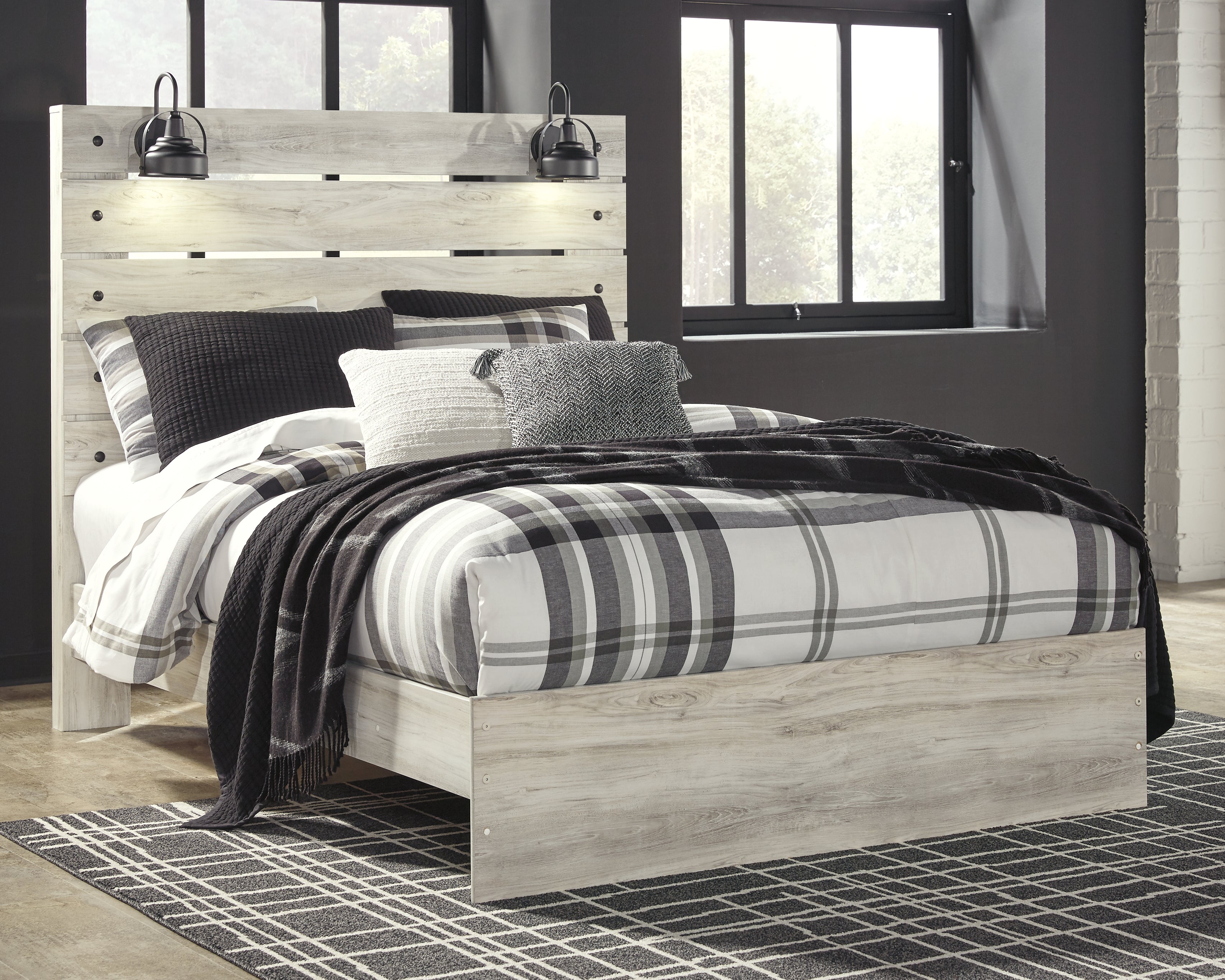 Lullora Furniture - Ashley Furniture - Cambeck Bedroom - Queen Panel Bed / Whitewash - B192B4
