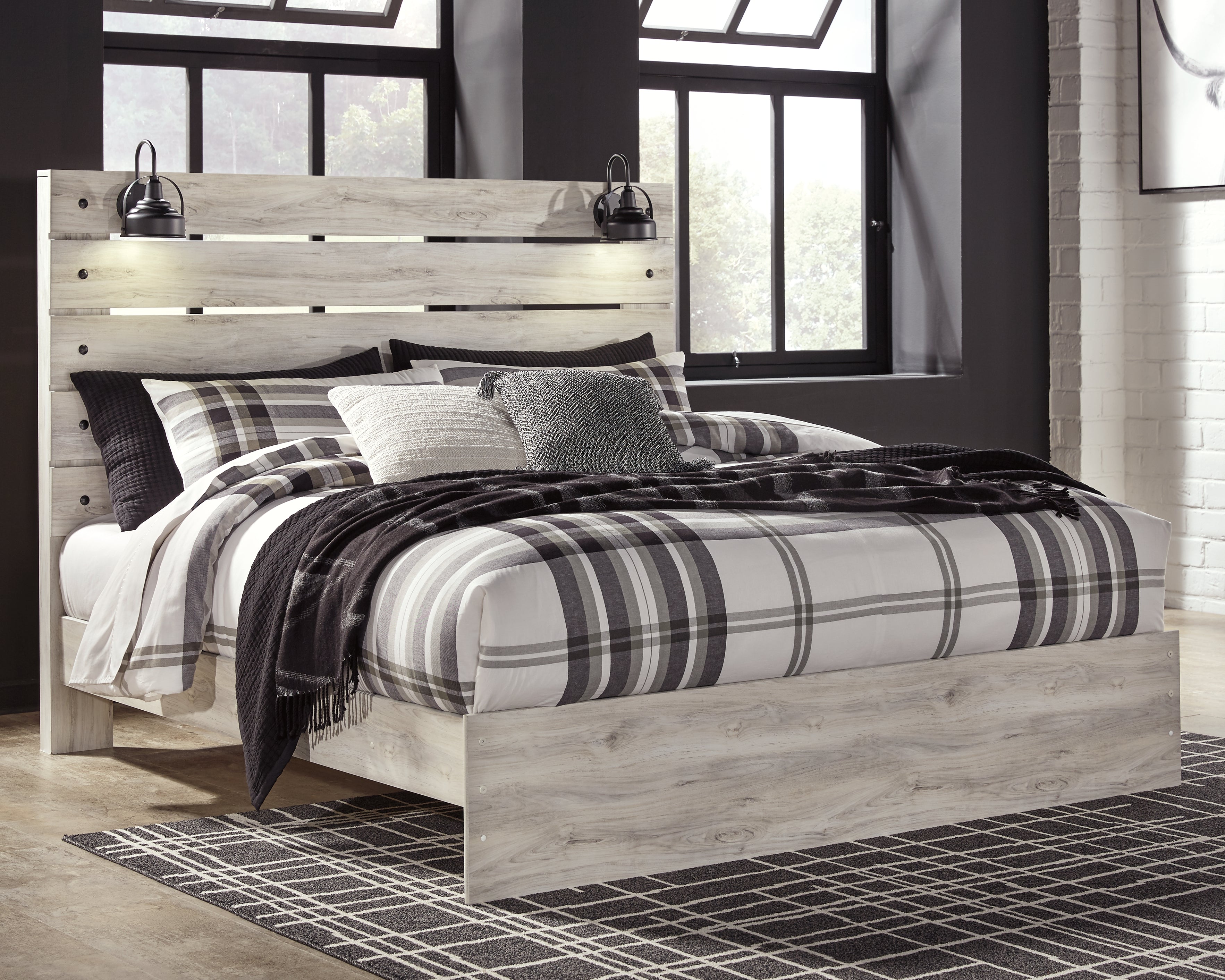 Lullora Furniture - Ashley Furniture - Cambeck Bedroom - King Panel Bed / Whitewash - B192B28