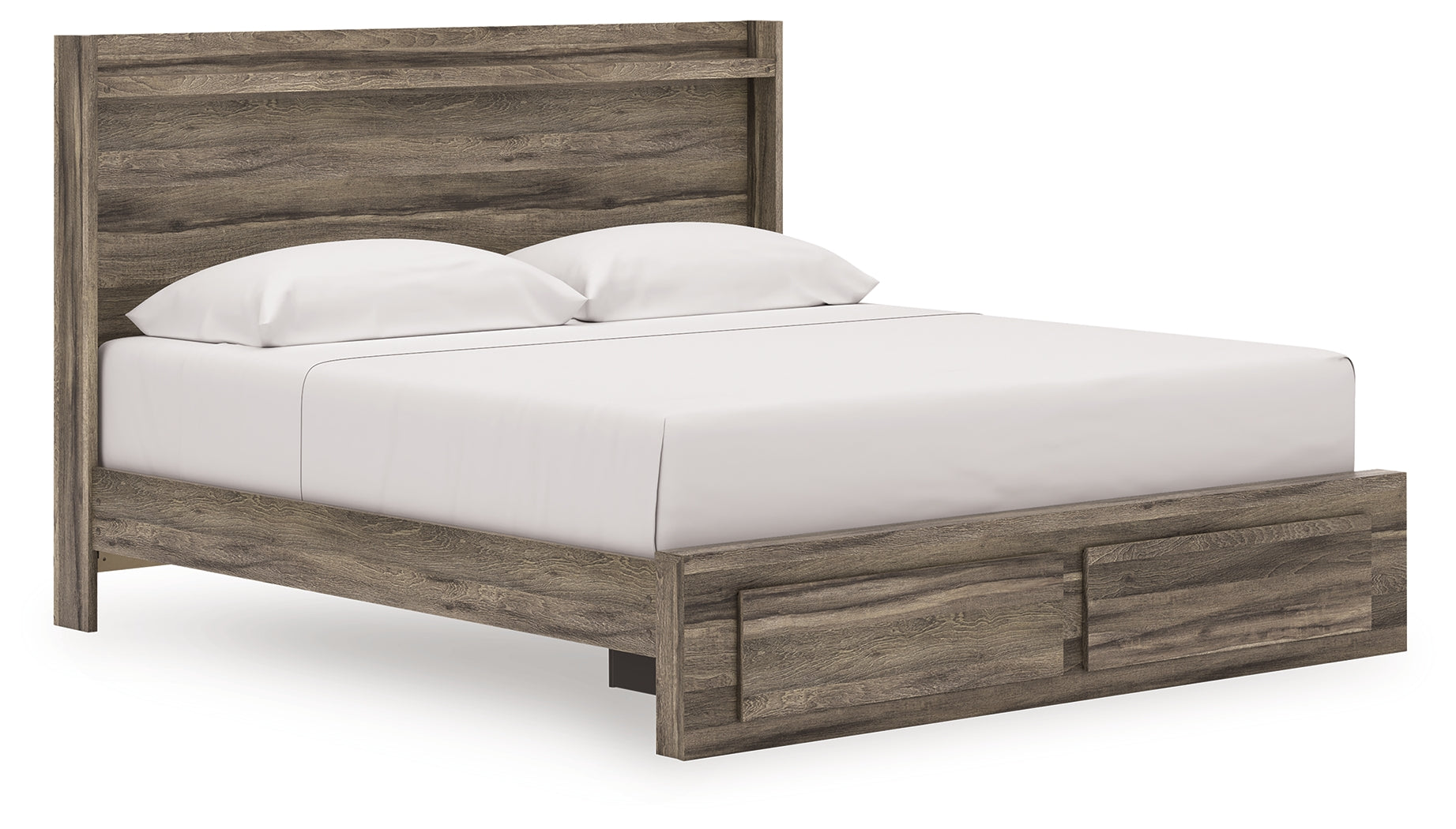 Lullora Furniture - Ashley Furniture - Elbrim Bedroom - King Panel Storage Bed / Brown - PCB2005B7