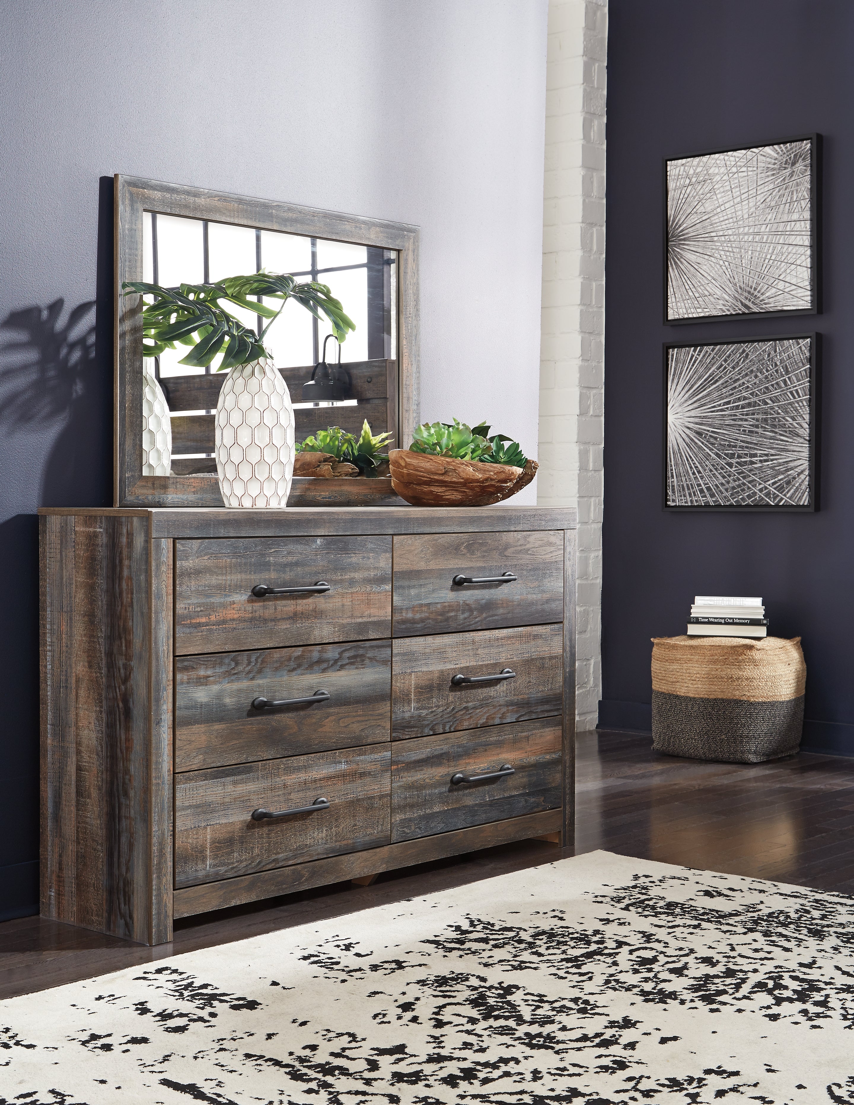 Lullora Furniture - Ashley Furniture - Drystan Bedroom - Dresser and Mirror / Multi - B211B1