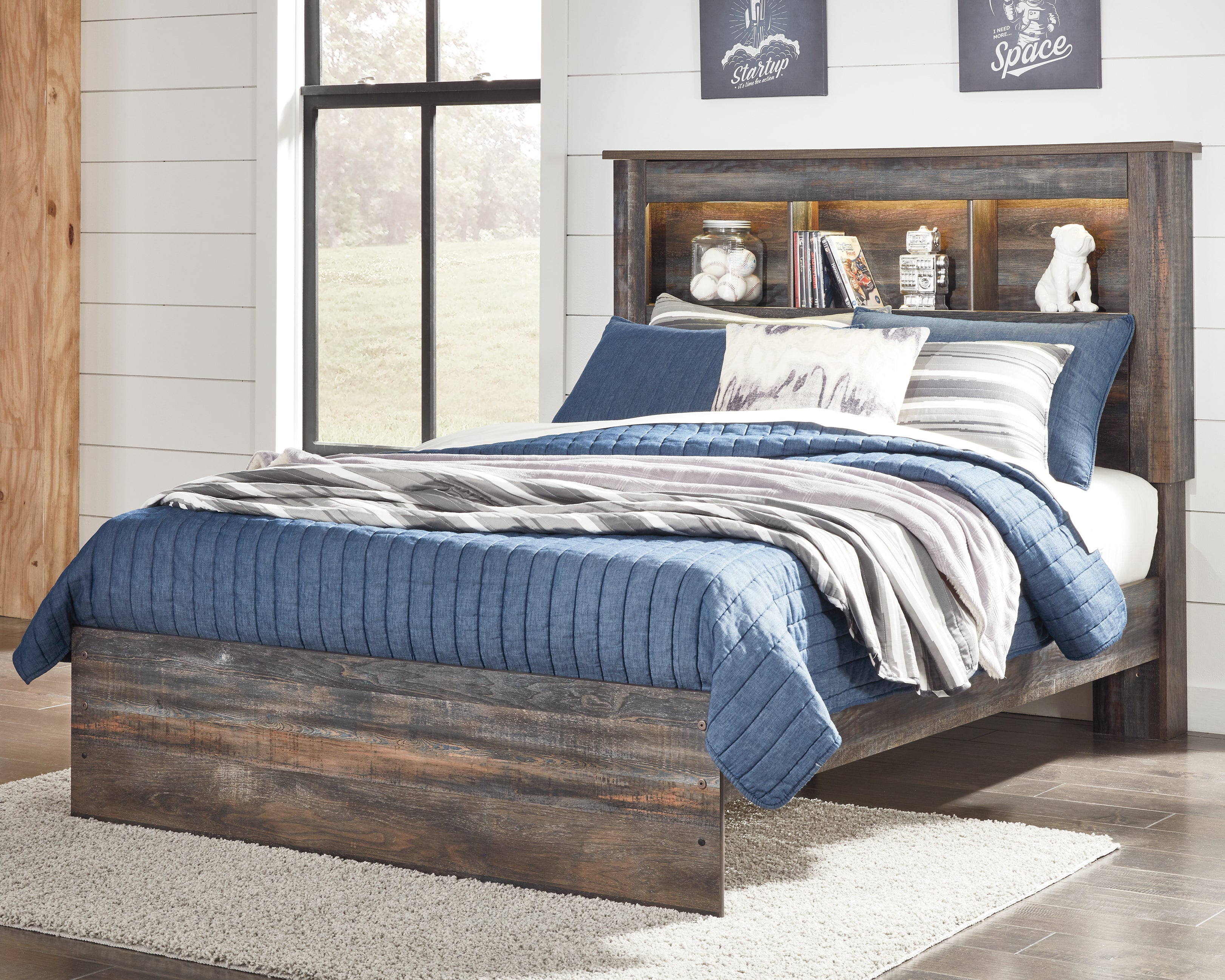 Lullora Furniture - Ashley Furniture - Drystan Bedroom - Full Bookcase Bed / Multi - B211B46