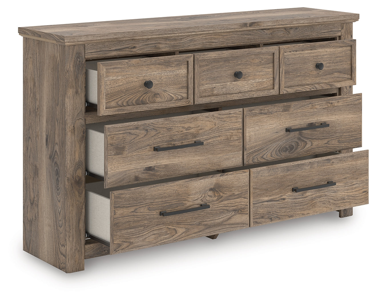 Lullora Furniture - Ashley Furniture - Rusticott Bedroom - Seven Drawer Dresser / Brown - PCB2260-31