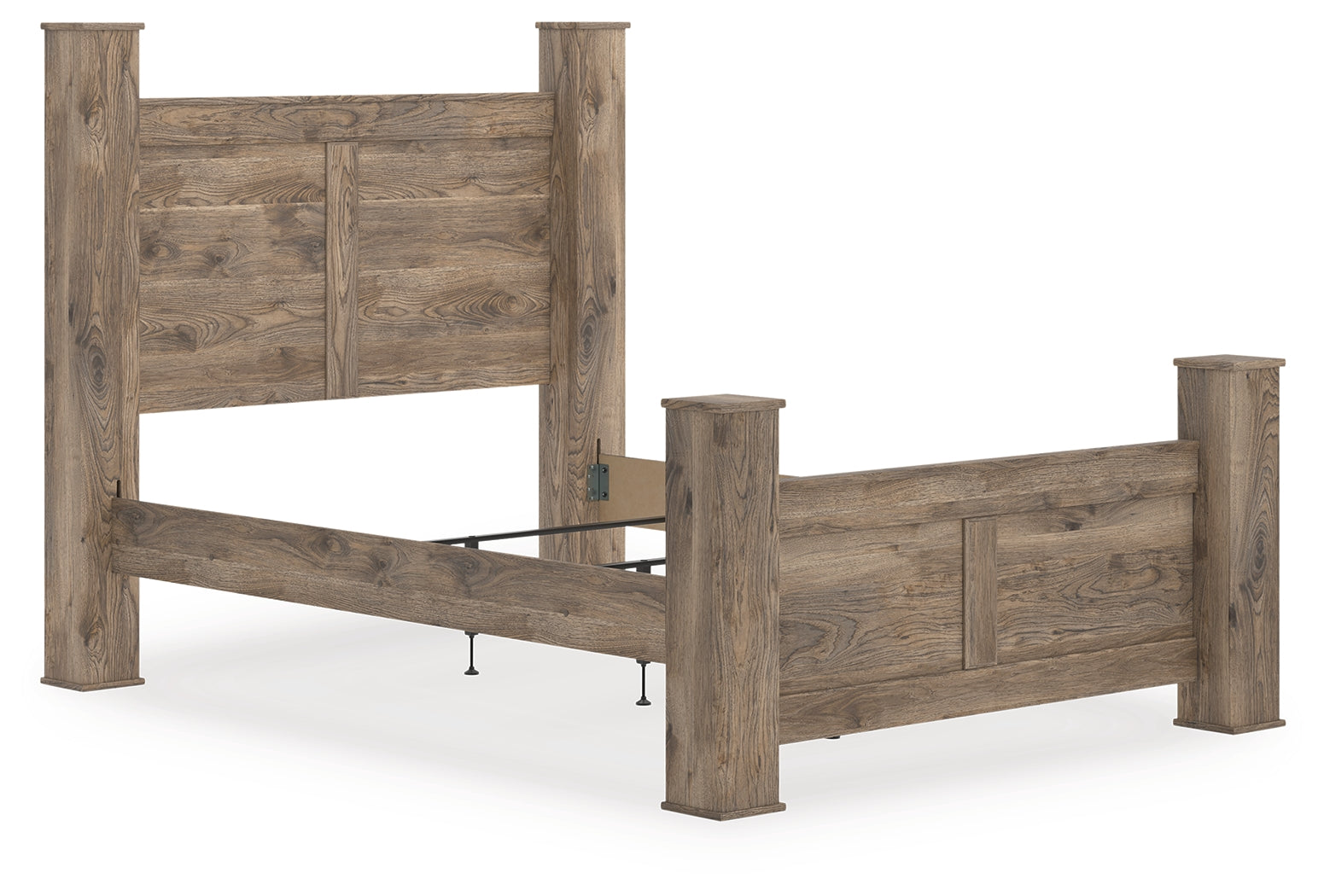 Lullora Furniture - Ashley Furniture - Rusticott Bedroom - Queen Poster Bed / Brown - PCB2260B4