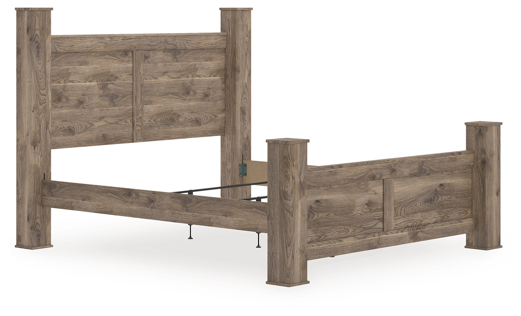 Lullora Furniture - Ashley Furniture - Rusticott Bedroom - King Poster Bed / Brown - PCB2260B7