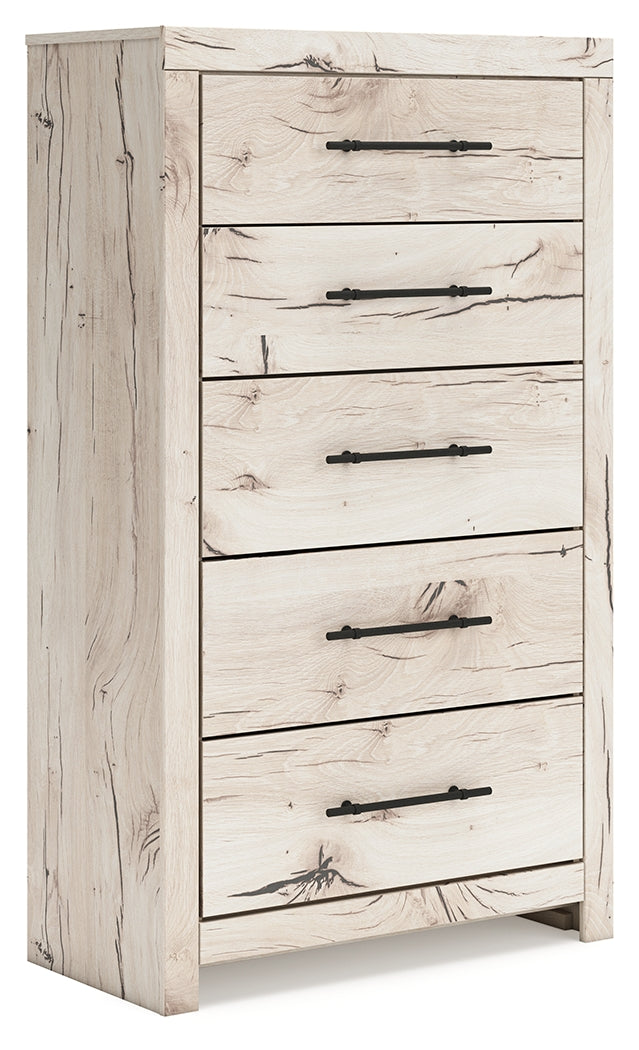 Lullora Furniture - Ashley Furniture - Lawroy Bedroom - Five Drawer Chest / Light Natural - B2310-46