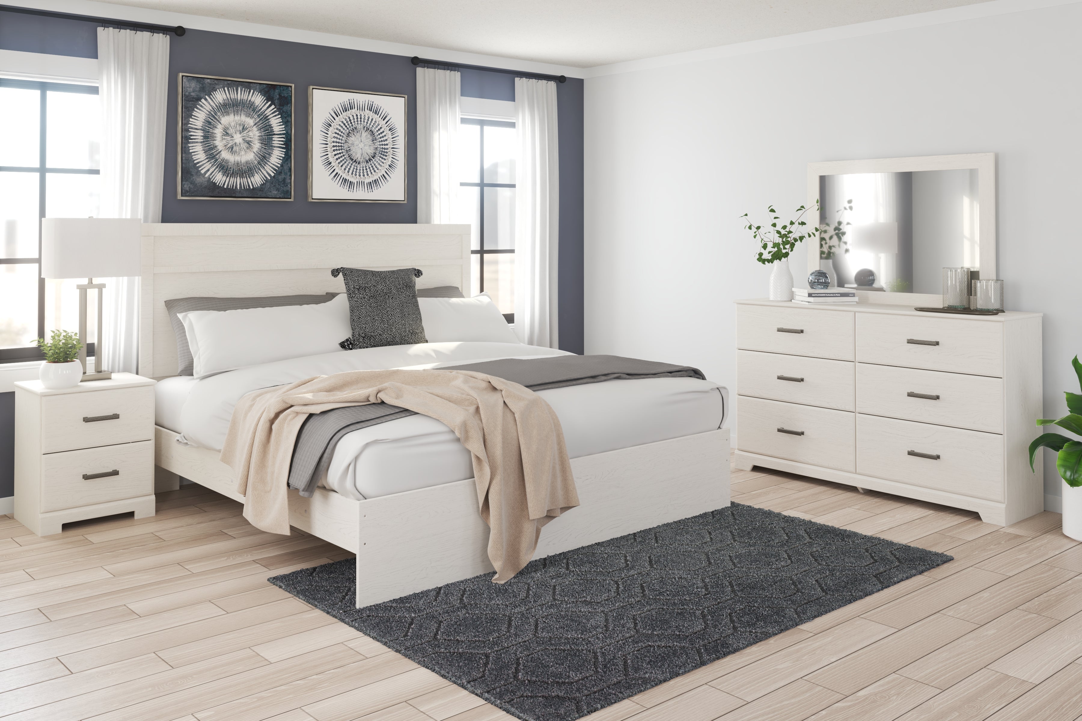 Lullora Furniture - Ashley Furniture - Stelsie Bedroom - Two Drawer Night Stand / White - B2588-92