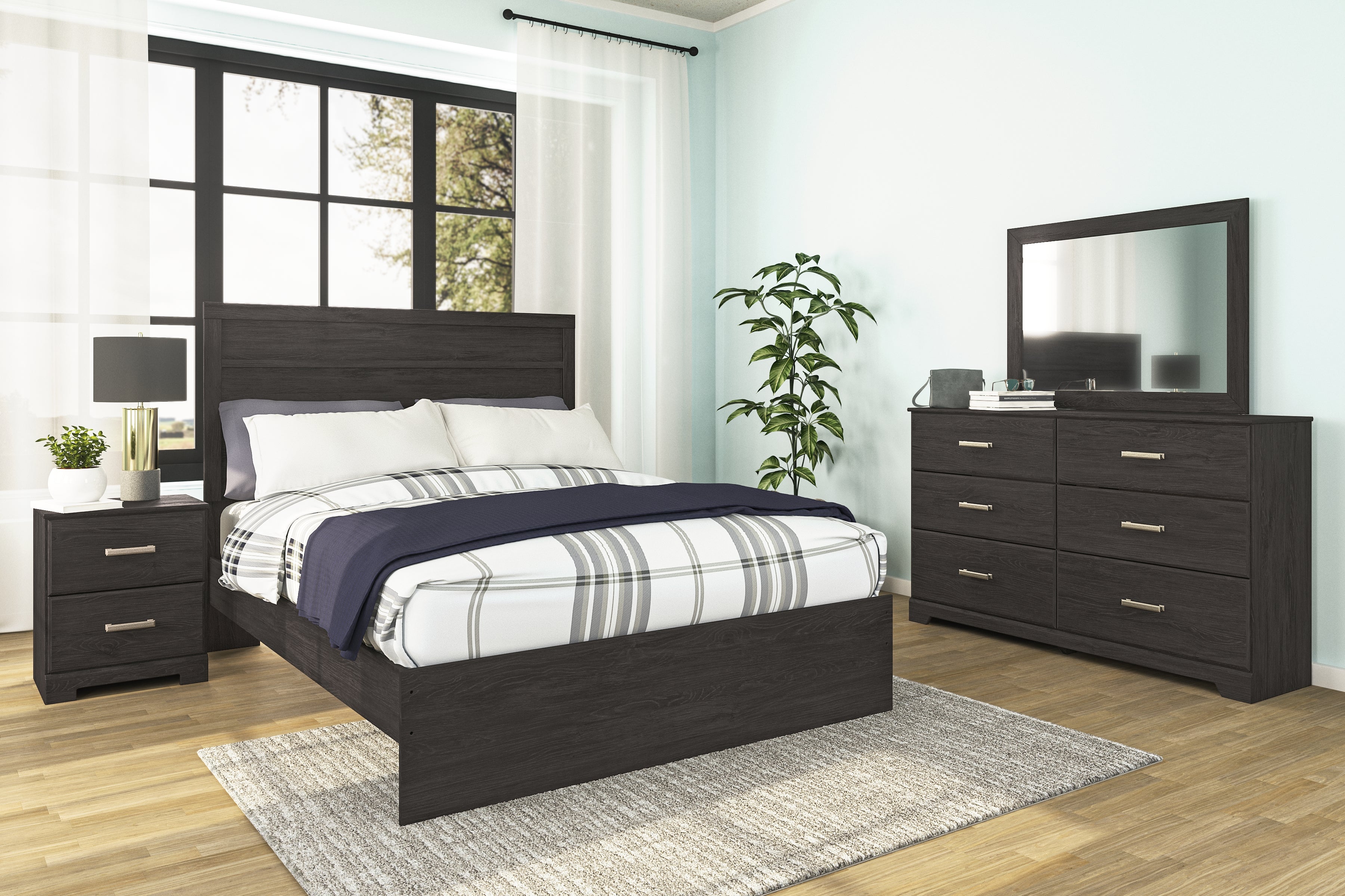Lullora Furniture - Ashley Furniture - Belachime Bedroom - Queen Panel Bed / Charcoal - B2589B2