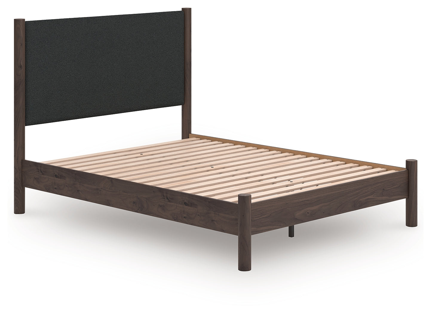 Lullora Furniture - Ashley Furniture - Pamytta Bedroom - Queen Upholstered Panel Platform Bed / Brown - PCB2614B12