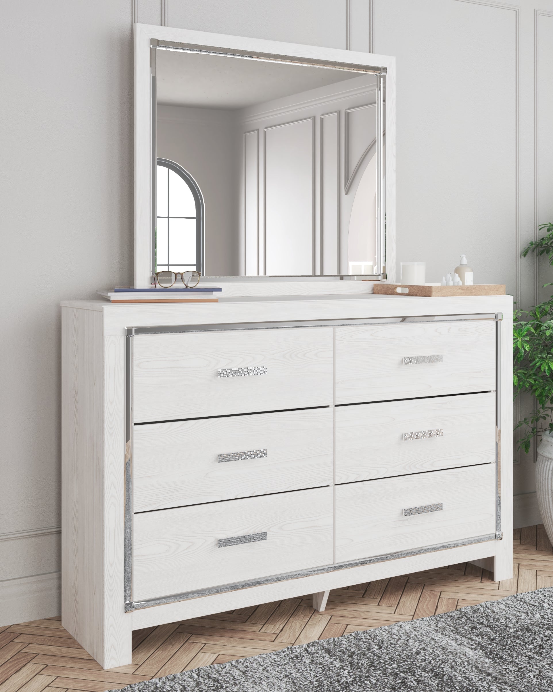 Lullora Furniture - Ashley Furniture - Altyra Bedroom - Dresser and Mirror / White - B2640B1