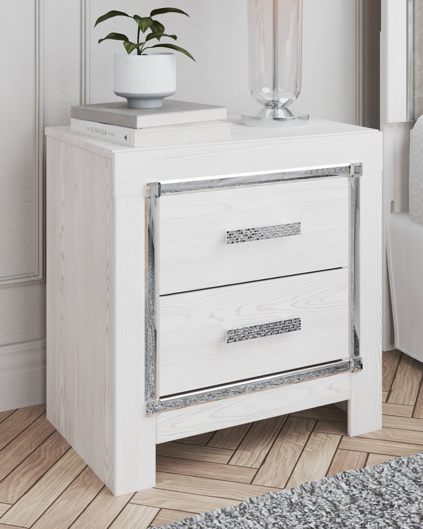 Lullora Furniture - Ashley Furniture - Altyra Bedroom - Two Drawer Night Stand / White - B2640-92