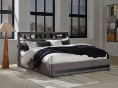 Lullora Furniture - Ashley Furniture - Verishaw Bedroom - California King Upholstered Bed / Gray - PCB2721B22