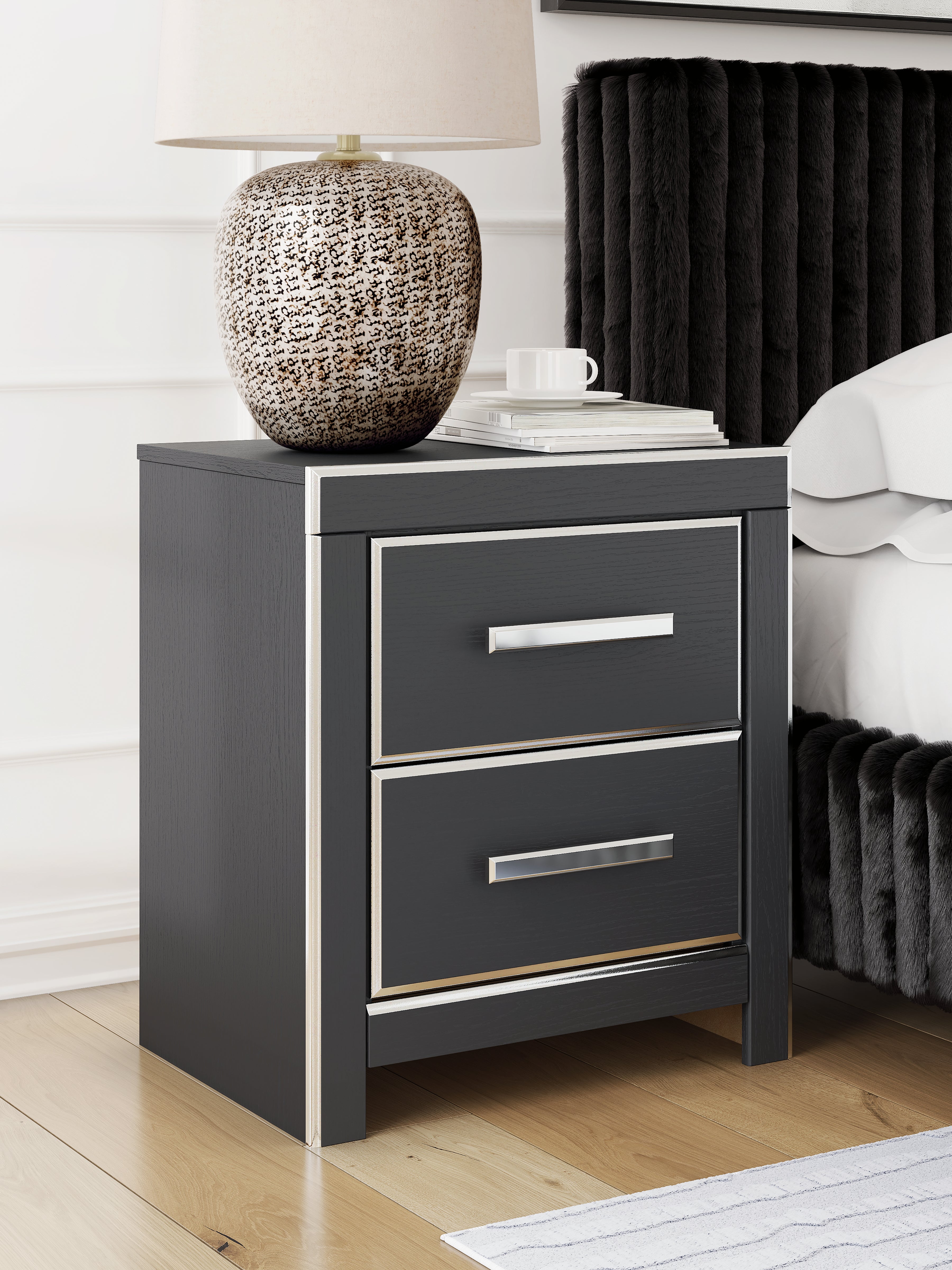 Lullora Furniture - Ashley Furniture - Zuraleus Bedroom - Two Drawer Night Stand / Black - PCB3380-92