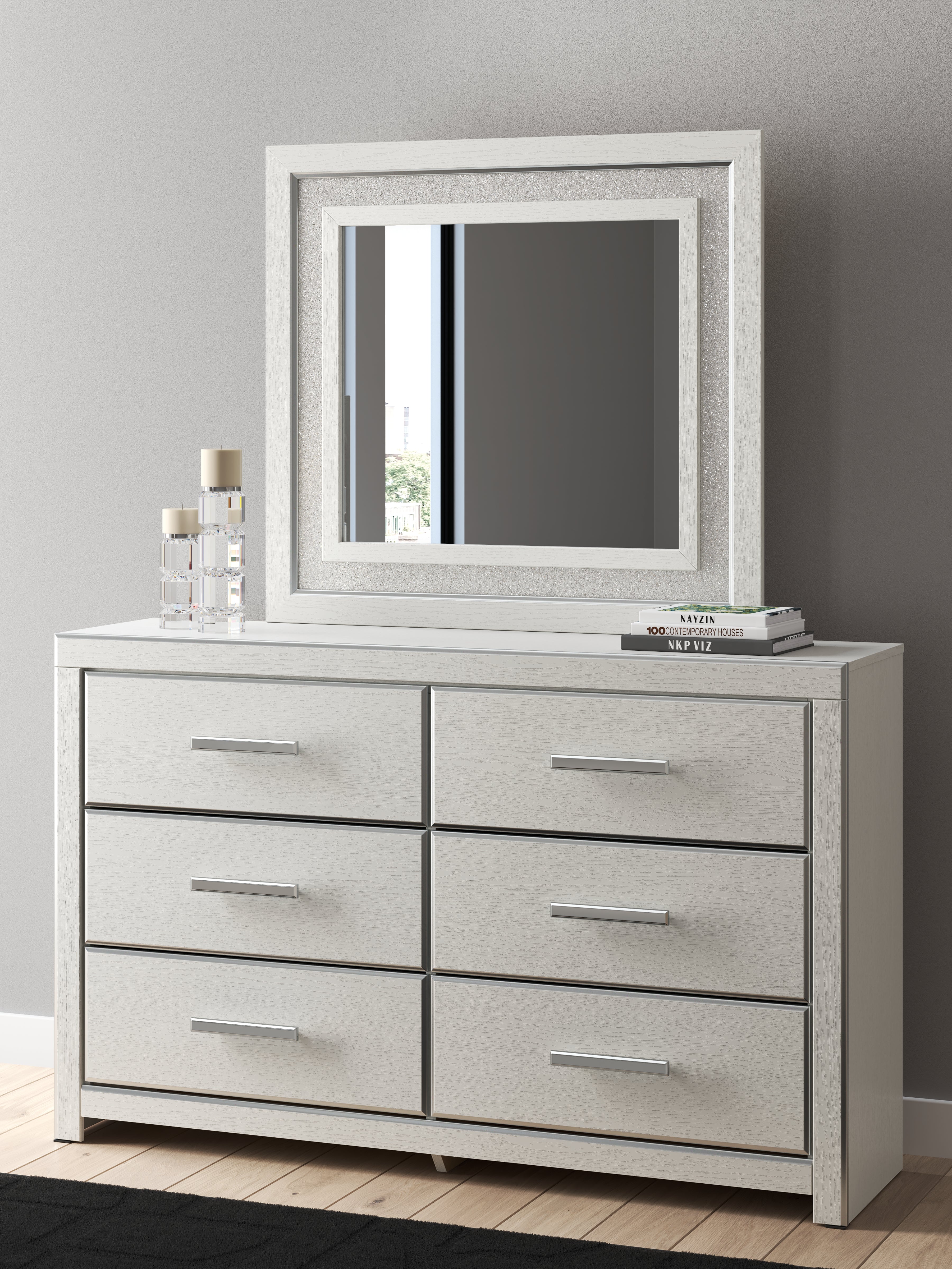 Lullora Furniture - Ashley Furniture - Zuraleus Bedroom - Dresser and Mirror / White - PCB3381B1