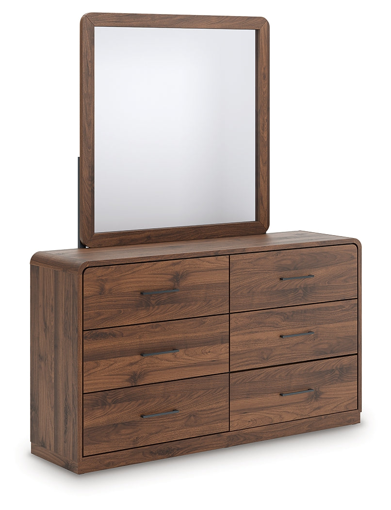 Lullora Furniture - Ashley Furniture - Fortlorn Bedroom - Dresser and Mirror / Walnut Brown - PCB386B1