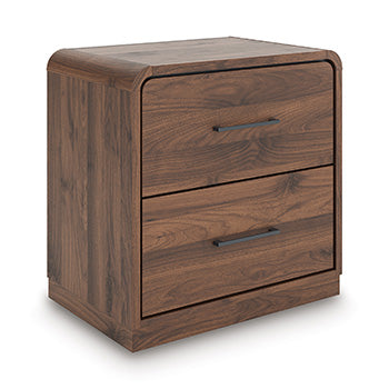 Lullora Furniture - Ashley Furniture - Fortlorn Bedroom - Two Drawer Night Stand / Walnut Brown - PCB386-92