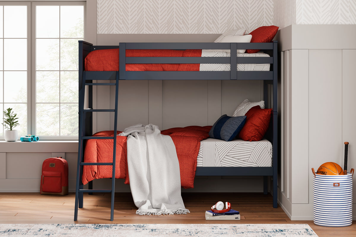 Lullora Furniture - Ashley Furniture - Nextonfort Bedroom - Twin over Twin Bunk Bed / Blue - B396B2