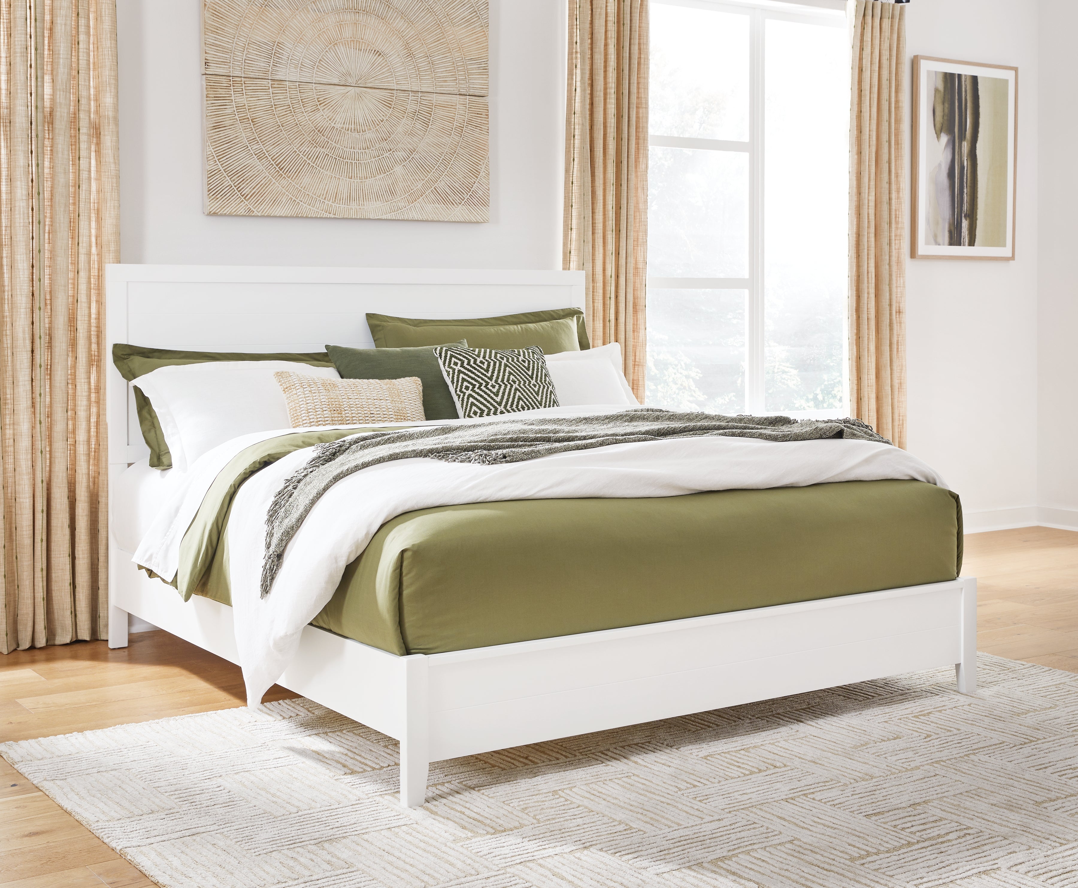 Lullora Furniture - Ashley Furniture - Binterglen Bedroom - California King Panel Bed / White - B427B9