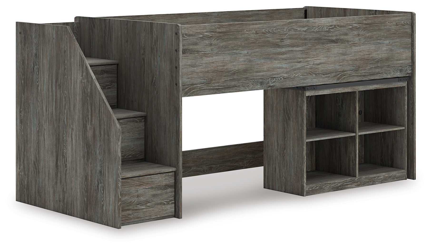 Lullora Furniture - Ashley Furniture - Frandern Bedroom - Twin Loft  Bed with Bookcase Storage / Gray - B4480B14