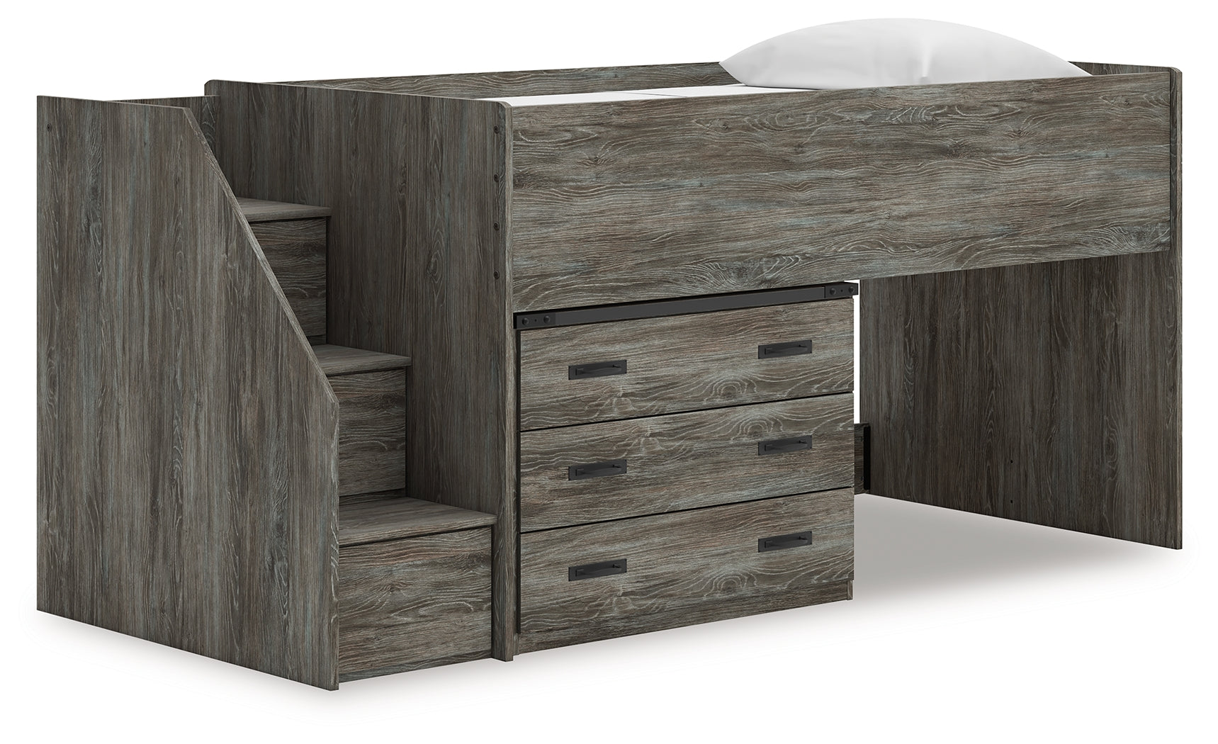 Lullora Furniture - Ashley Furniture - Frandern Bedroom - Twin Loft Bed with Drawer Storage / Gray - B4480B15