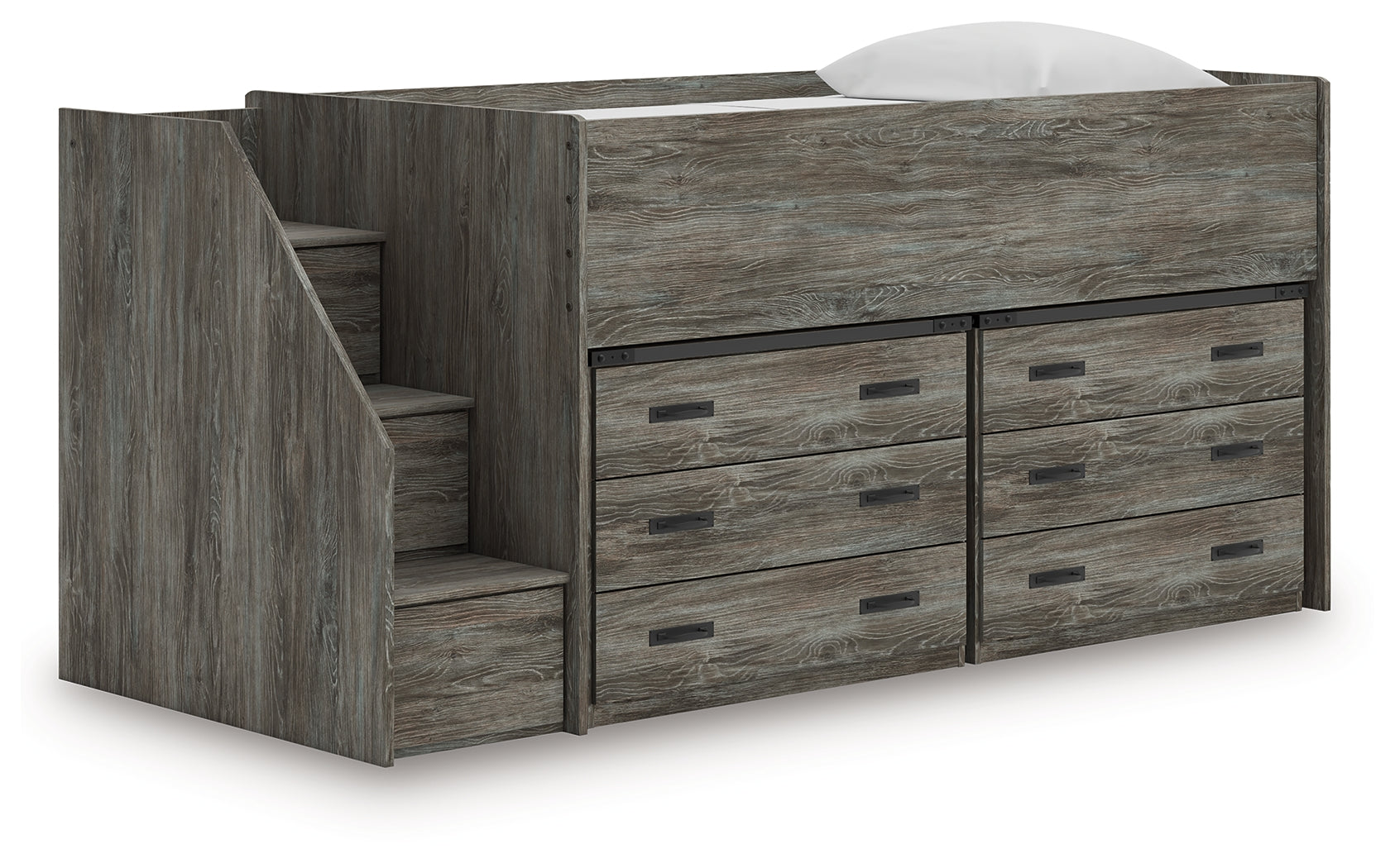 Lullora Furniture - Ashley Furniture - Frandern Twin Loft Bed with Drawer Storage - Twin Loft Bed with Drawer Storage / Warm Gray - B4480B26