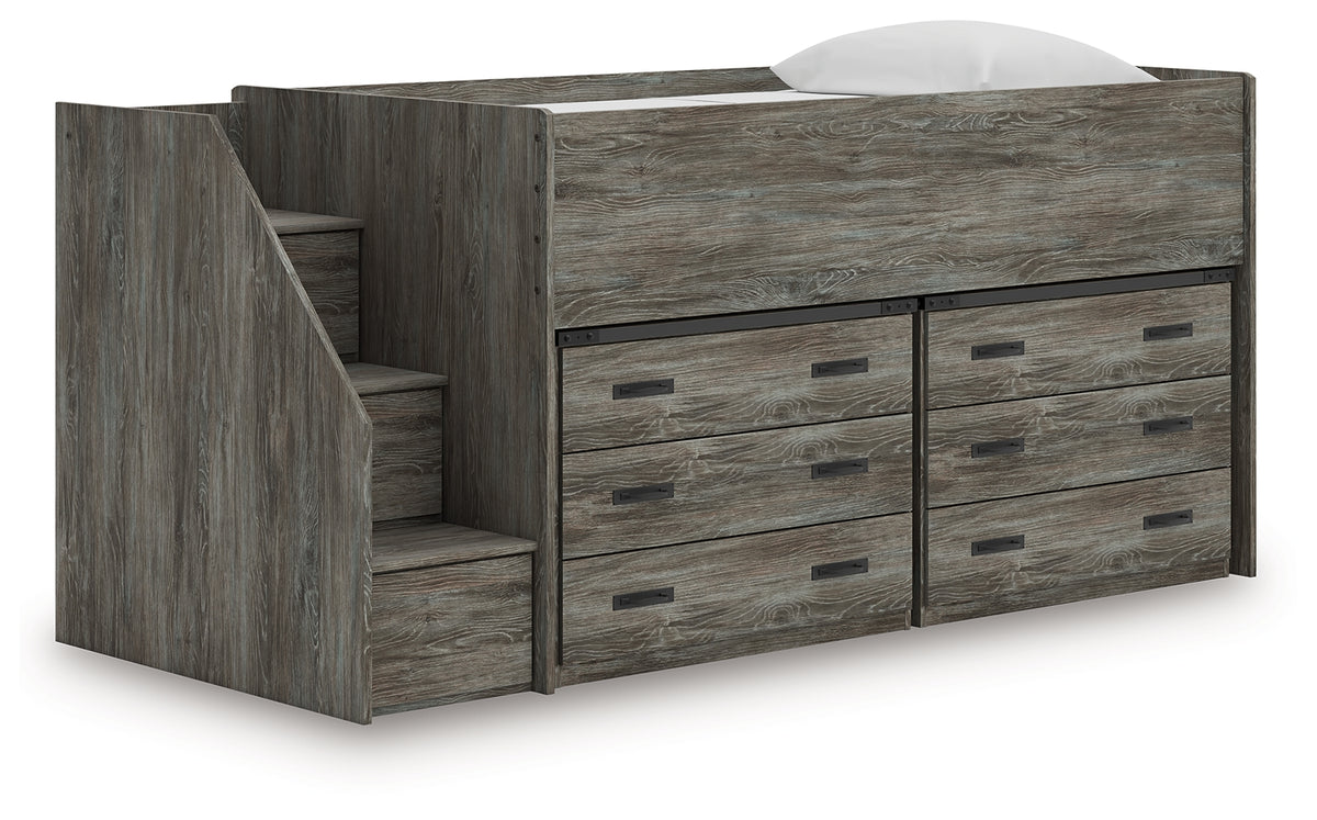Lullora Furniture - Ashley Furniture - Frandern Twin Loft Bed with Drawer Storage - Twin Loft Bed with Drawer Storage / Warm Gray - B4480B26