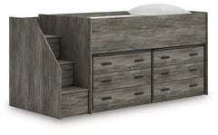 Lullora Furniture - Ashley Furniture - Frandern Twin Loft Bed with Drawer Storage - Twin Loft Bed with Drawer Storage / Warm Gray - B4480B26